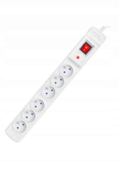 

Przedłużacz Z Włącznikiem 6GNIAZD 2,5M Bezpiecznik