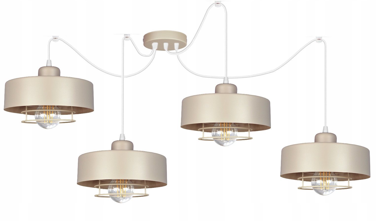 Závěsná lampa nad stůl Loft Spiro béžová stropní lustrová Led lampa