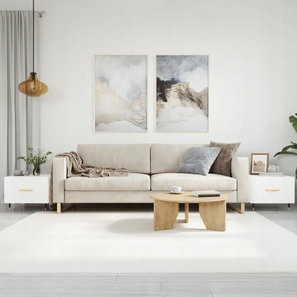 Konferenční stolky 2 ks bílé 50 x 50 x 40 cm kompozitní dřevo Bílá 829349