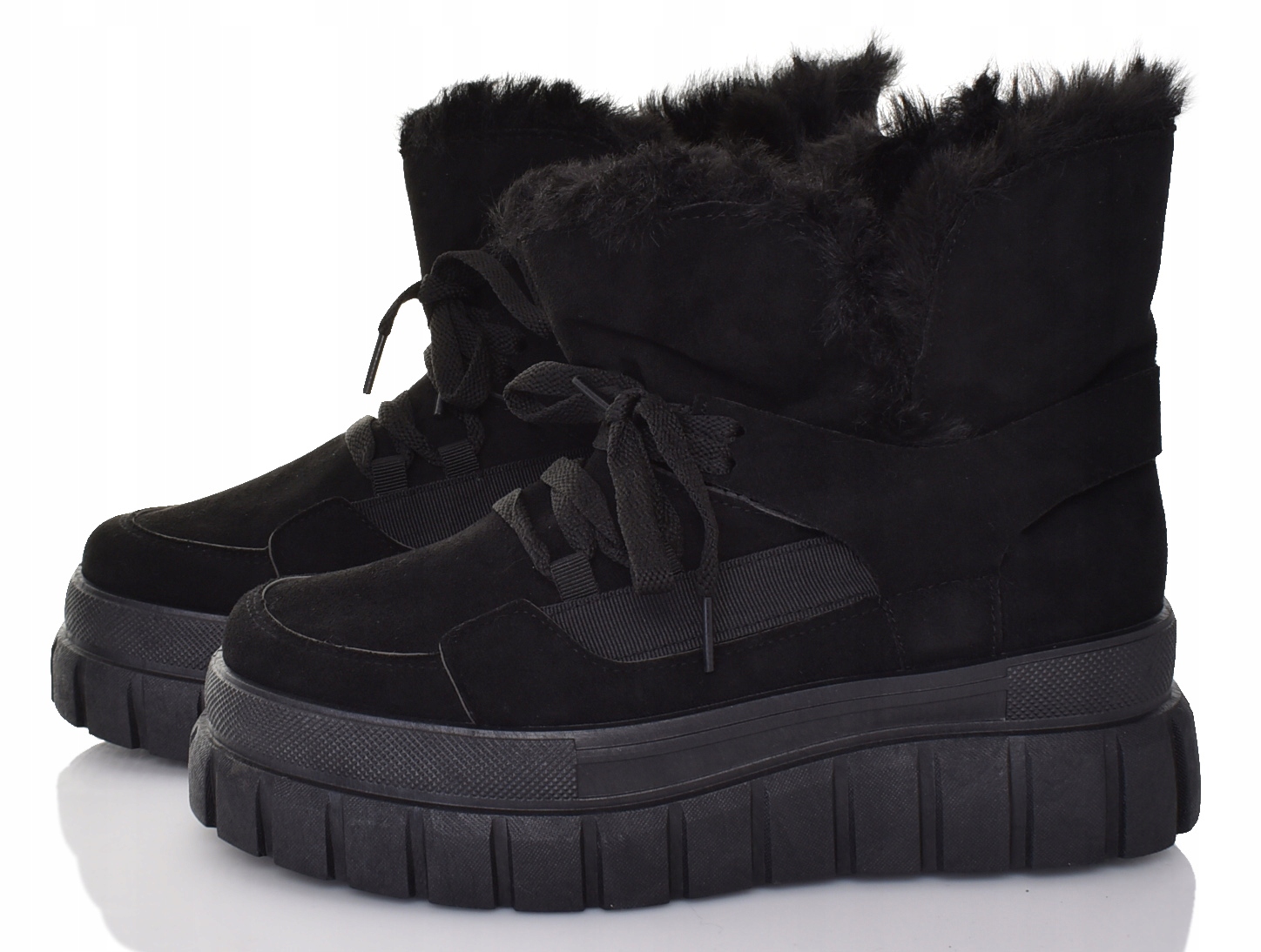 DAMSKIE ŚNIEGOWCE BUTY NA ZIMĘ BARDZO CIEPŁE SKÓRA