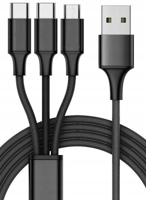 

Kabel 3w1 Ładowarka Iphone Micro-usb Usb C