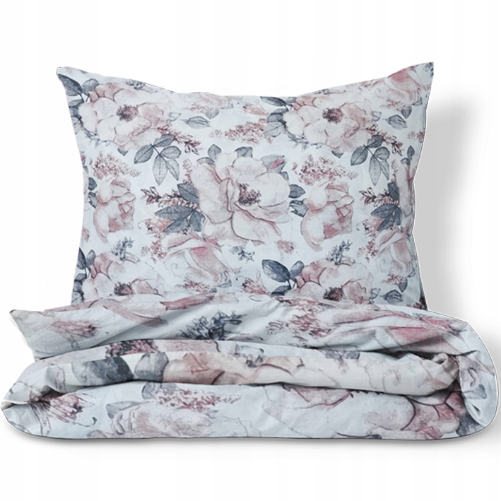 Pościel 160X200 2x70/80 Beżowe Kwiaty Polska 100 % Bawełna M72