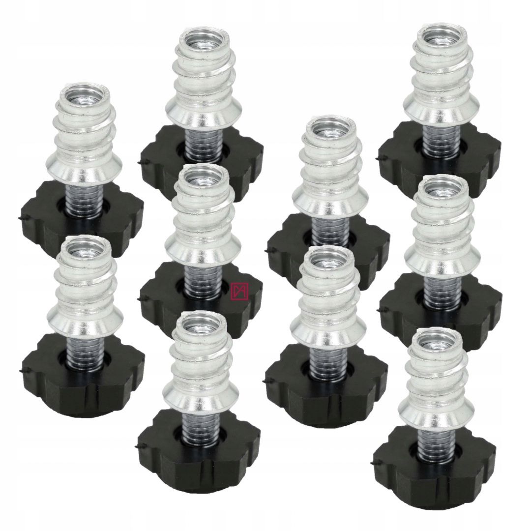 

10x Regulator nóżka, stopka meblowa M6 x 20 z mufą