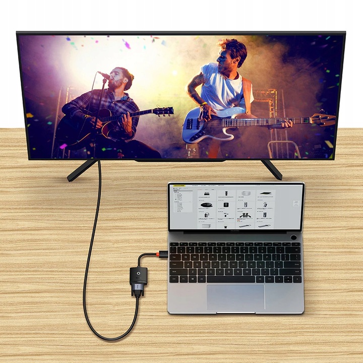 BASEUS Lite Series Konwerter Adapter HDMI do VGA Długość kabla 0.25 m