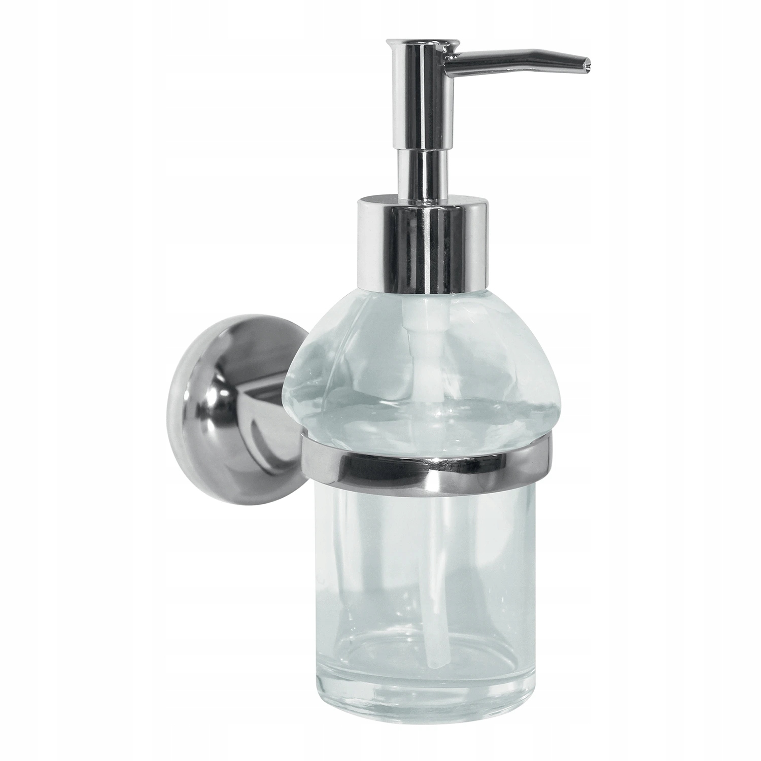 Spirella nástěnný dávkovač mýdla Lagune, sklo, chromovaný plast, 0,2 L