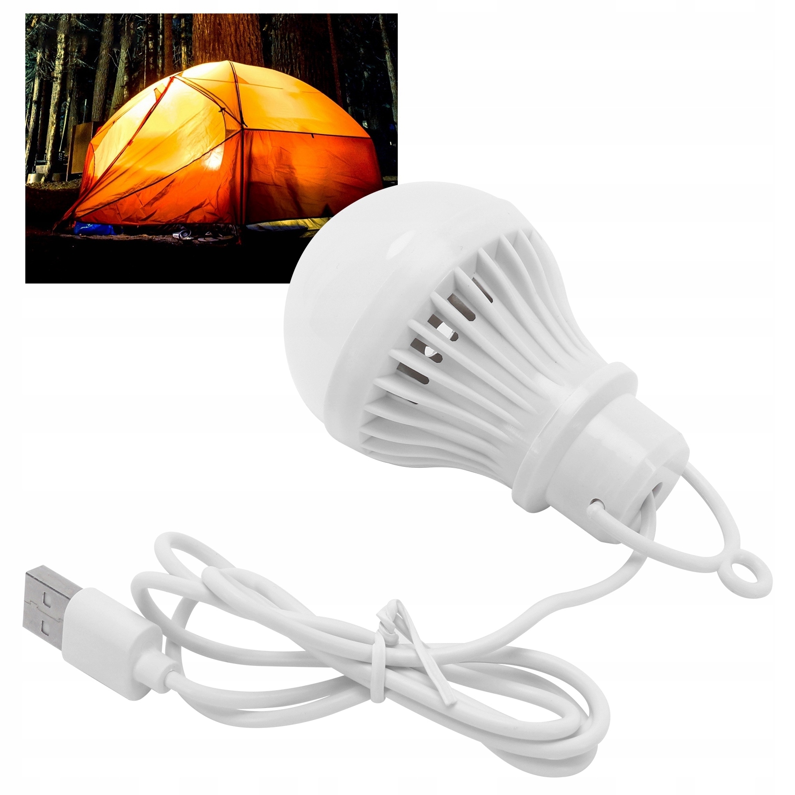 5V ŻARÓWKA LAMPKA ŚWIATŁO AWARYJNE LED USB 5W KEMPING TURYSTYCZNA