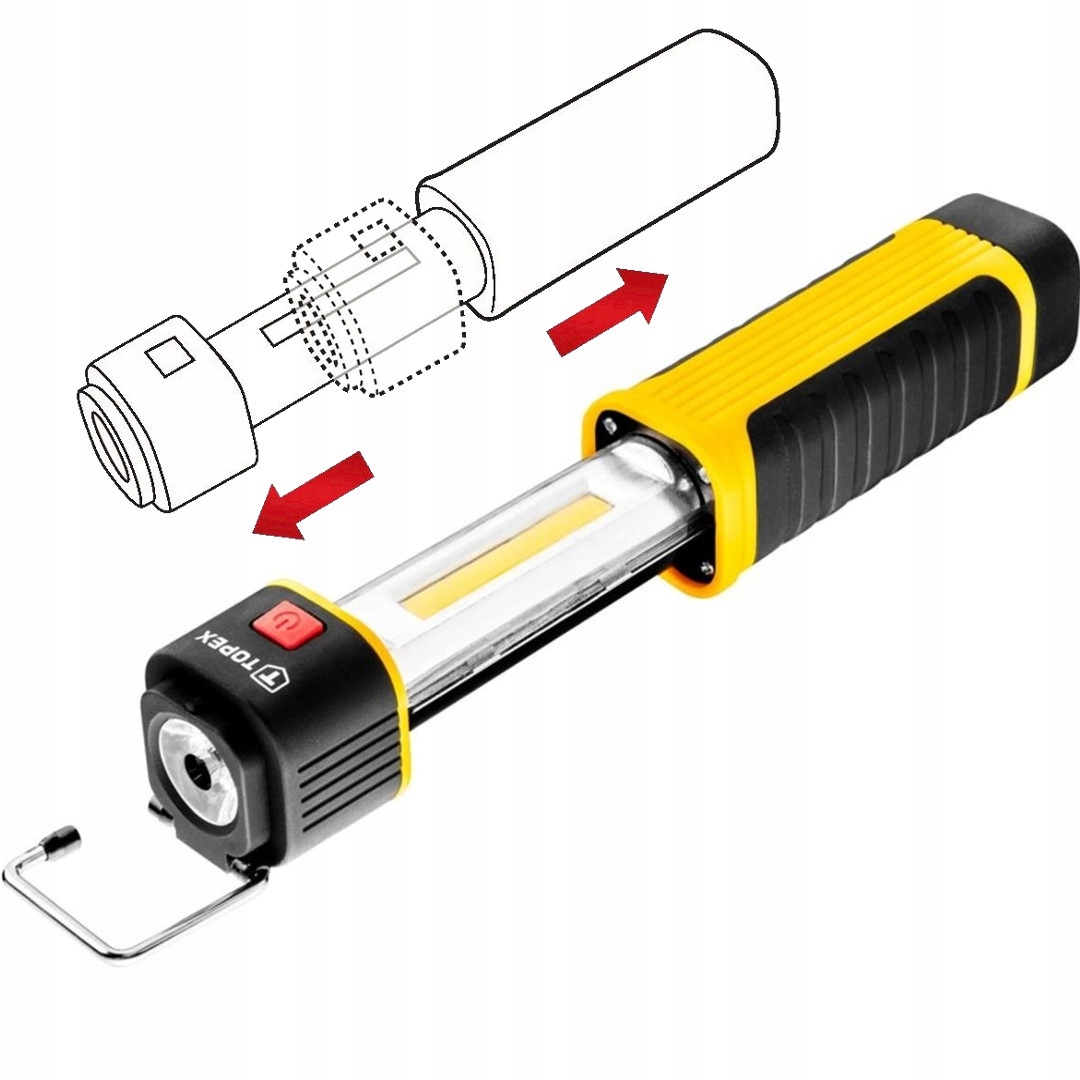 

Topex Latarka Rozsuwana Cob + Smd 180+70lm 94W384