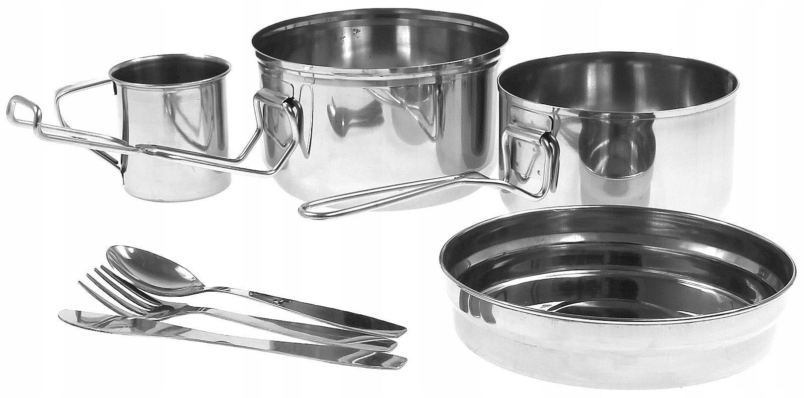 MENAŻKA TURYSTYCZNA Garnek Rondel Kubek Sztućce 7e Rodzaj zestaw