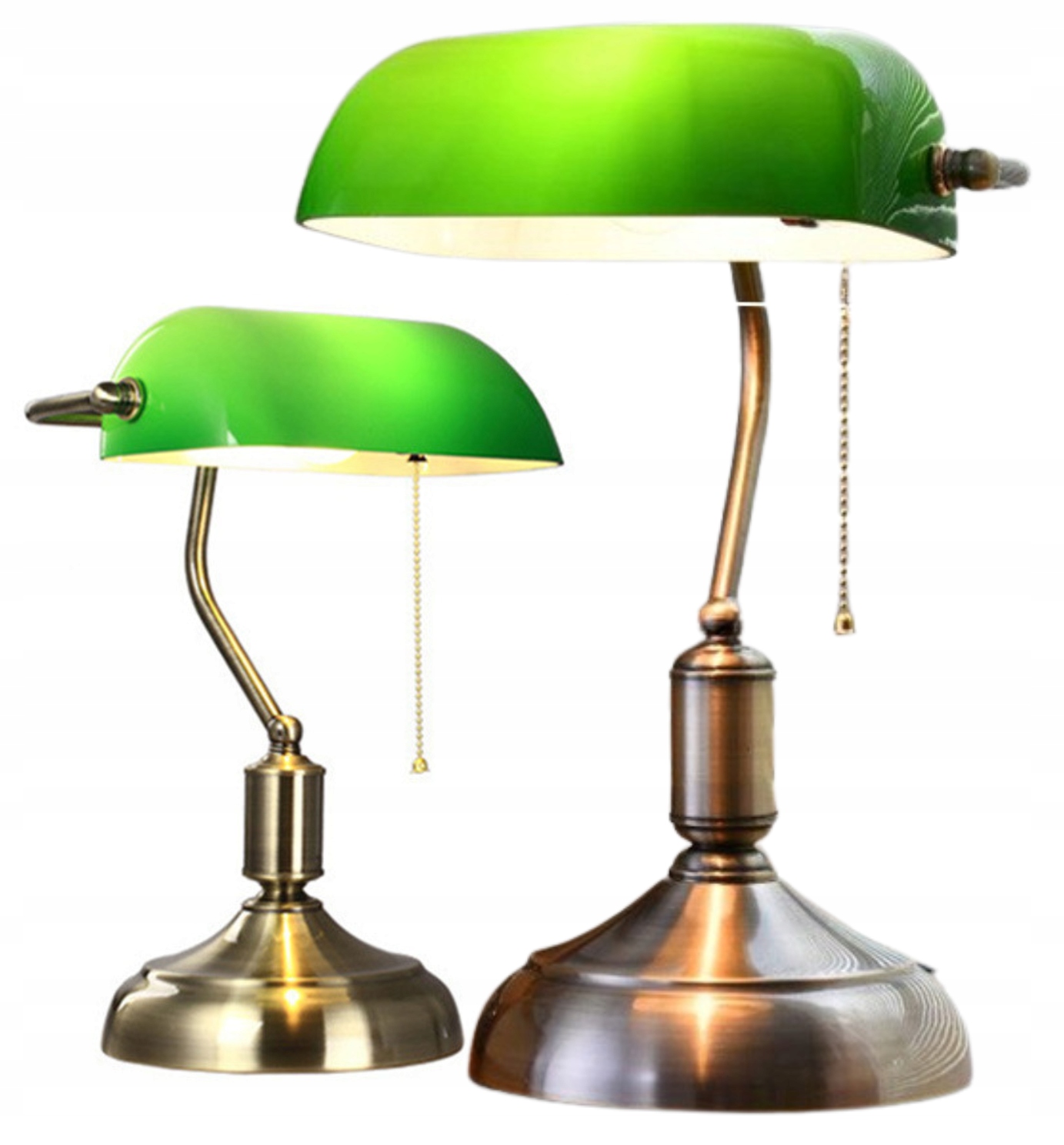 Stolní Lampa Vintage Bankéřská Noční Klasická Retro Stínidlo E27 Zelená