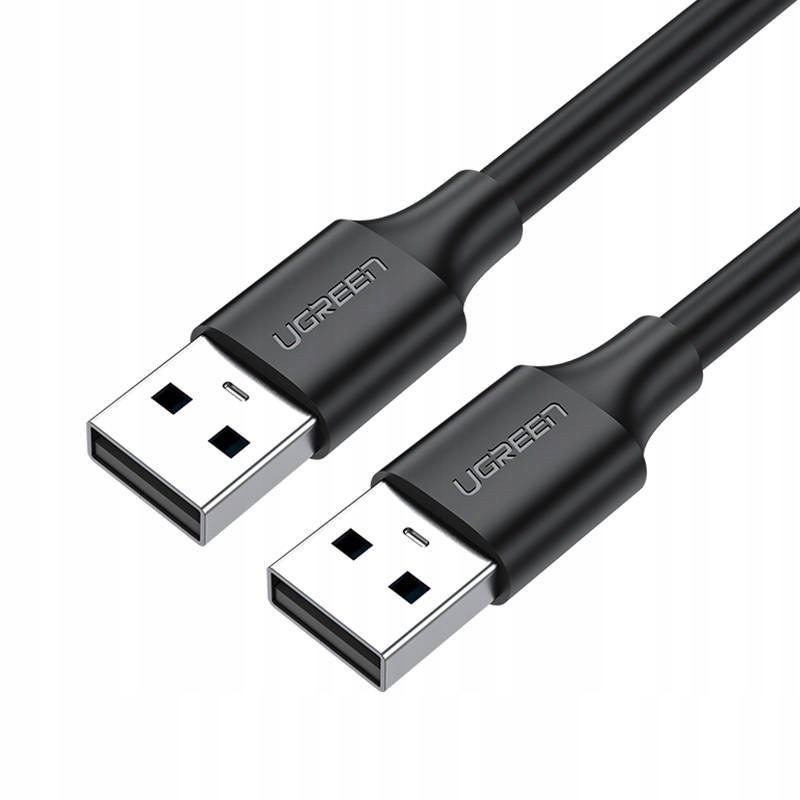 2× Kabel USB Ugreen USB-A - USB-A 2 m czarny (UGR394BLK)
