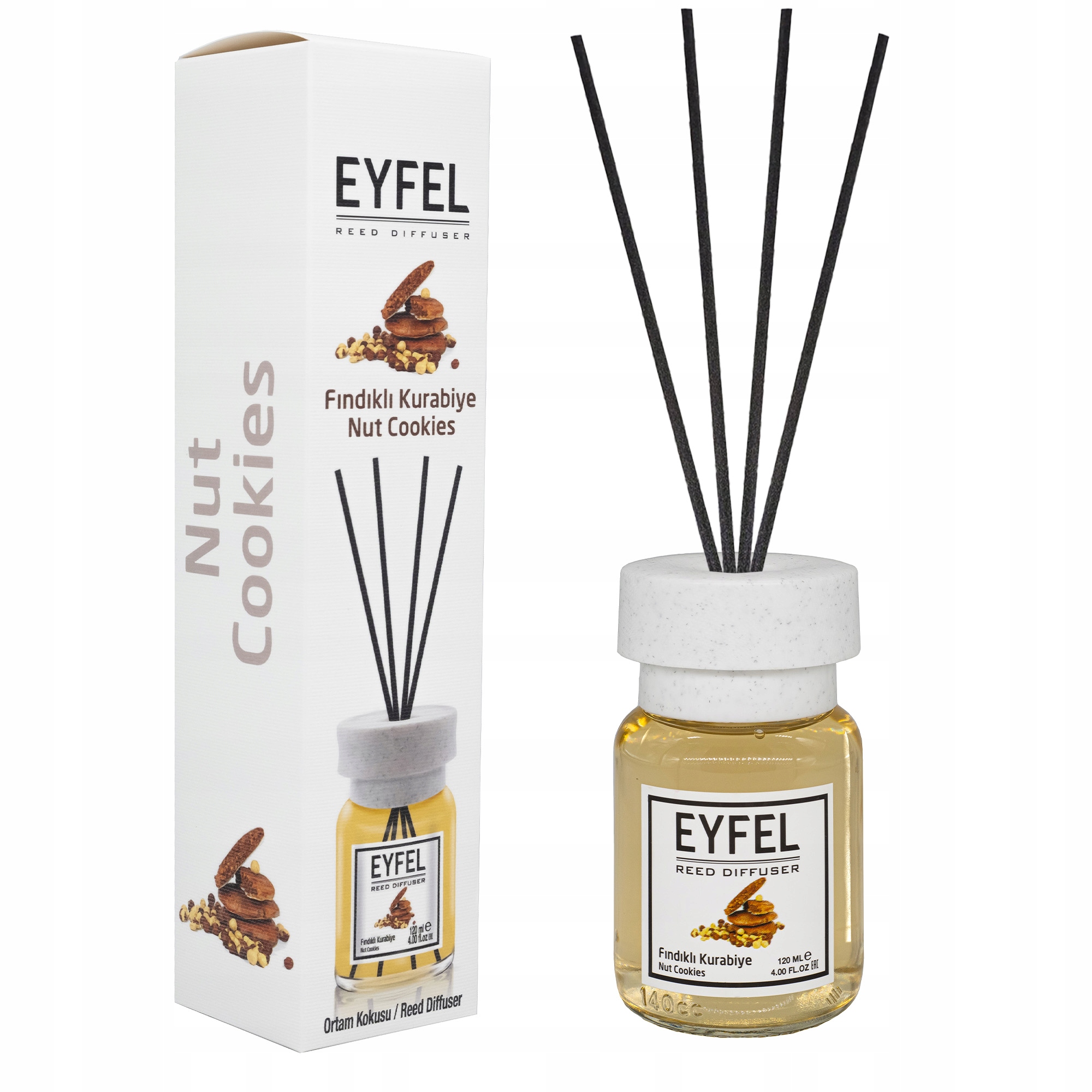 

Eyfel Dyfuzor Z Patyczkami 120ML Ciastko Orzechowe