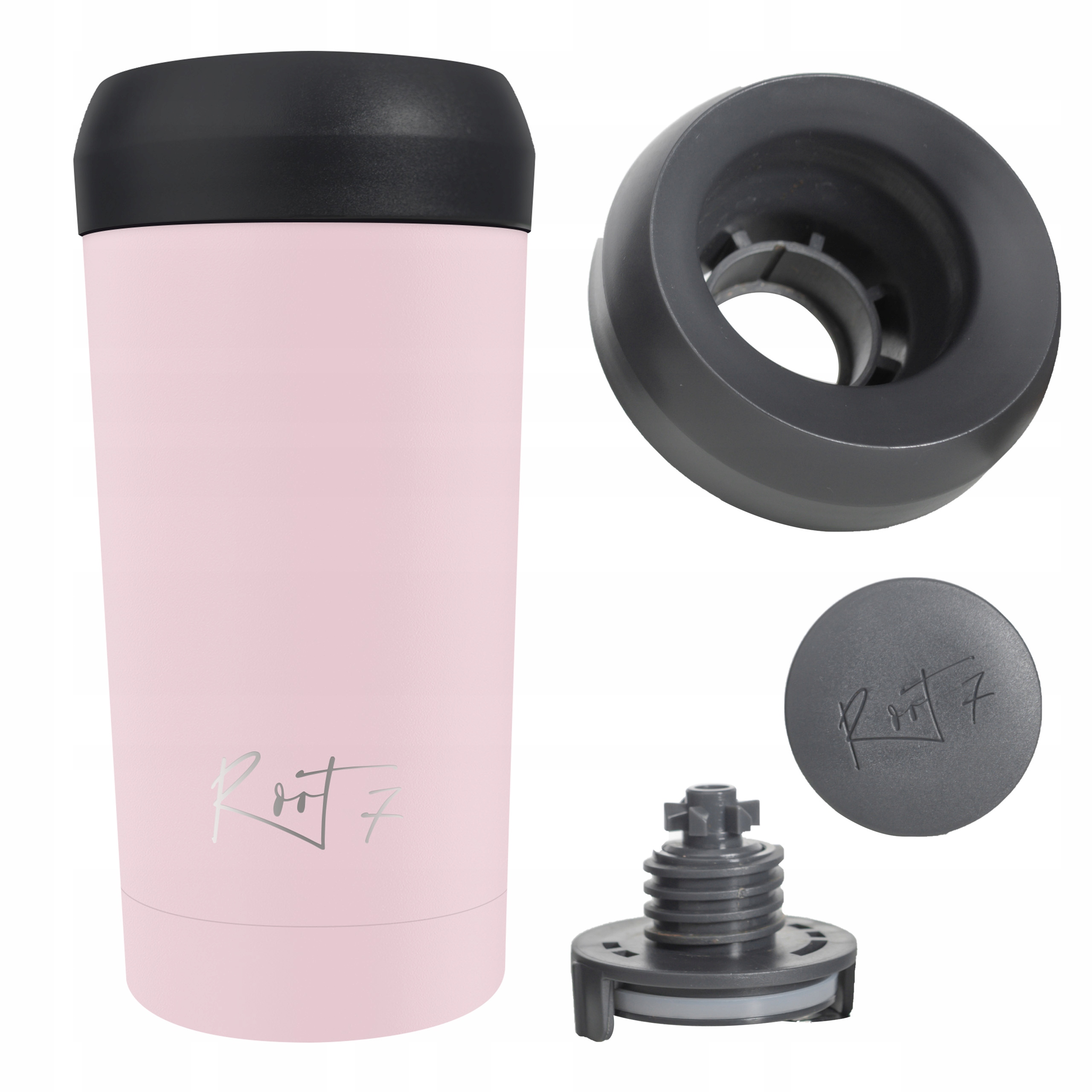 Termohrnek Termoska Na Kávu Čaj Vzduchotěsný Růžový 360 ml ROOT7