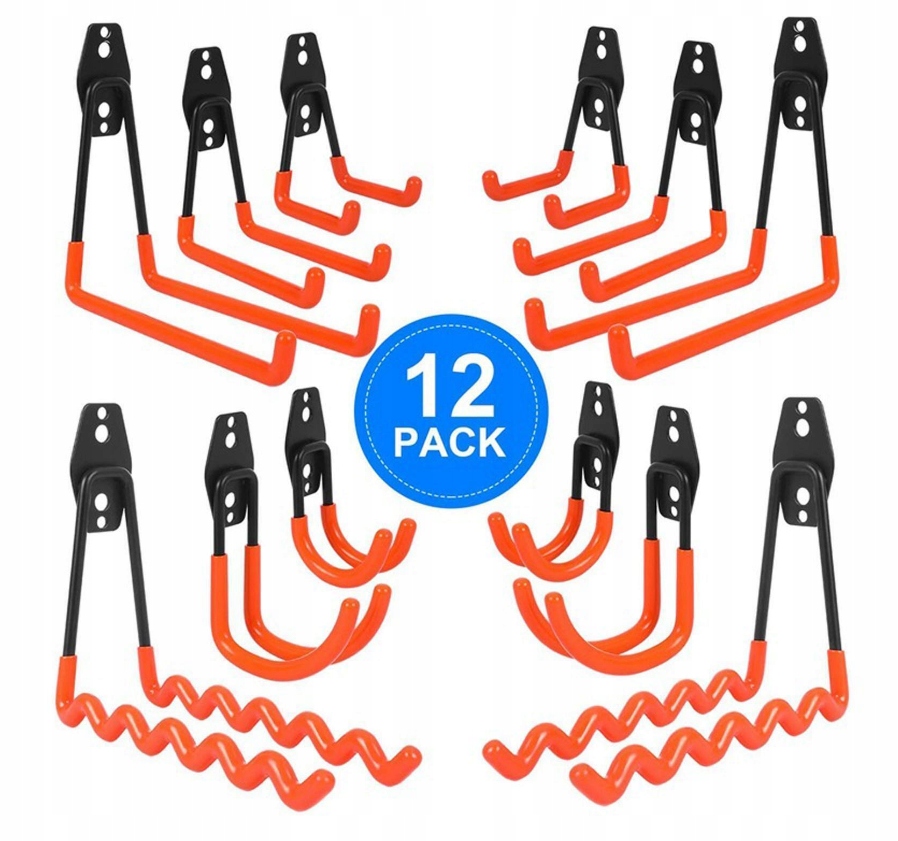 HAKI WIESZAKI DO GARAŻU ZESTAW 12szt UCHWYT ROWER