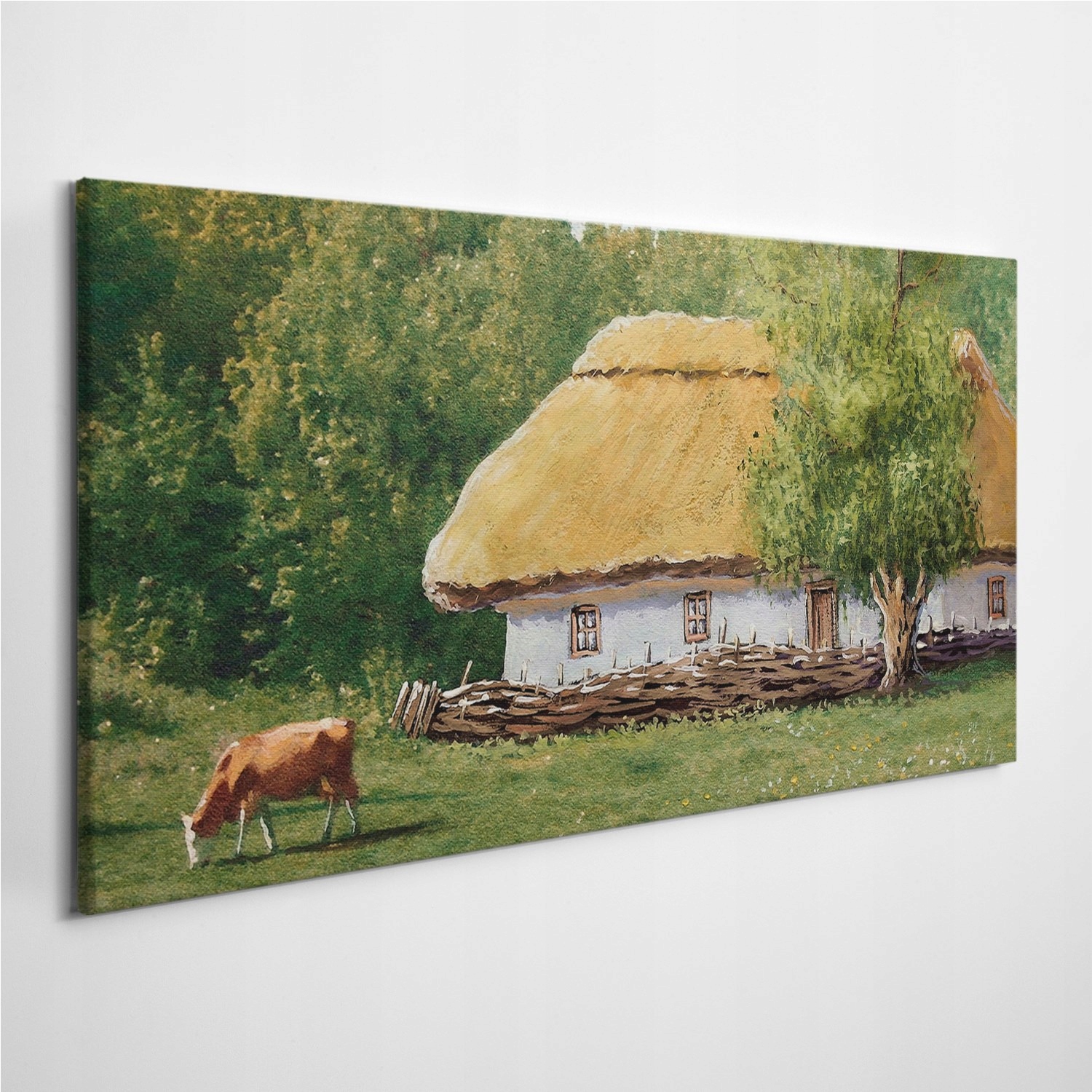 

Obrazy na płótnie Chata Krowa Las Drzewo 120x60 cm