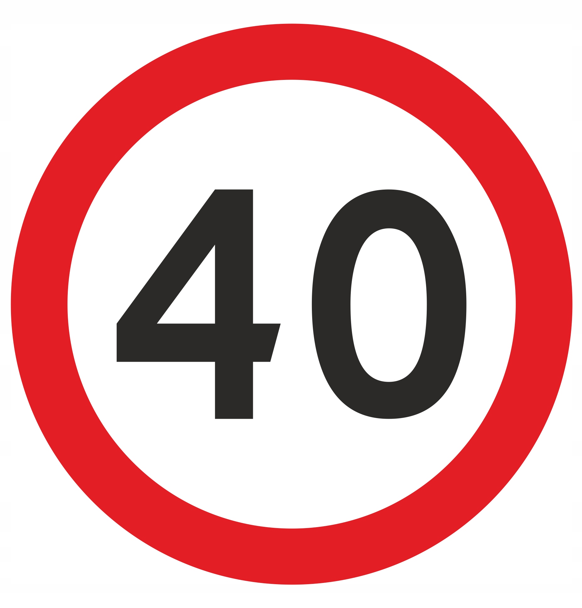 Znak Drogowy Ograniczenie prędkości 40 km/h, 40cm