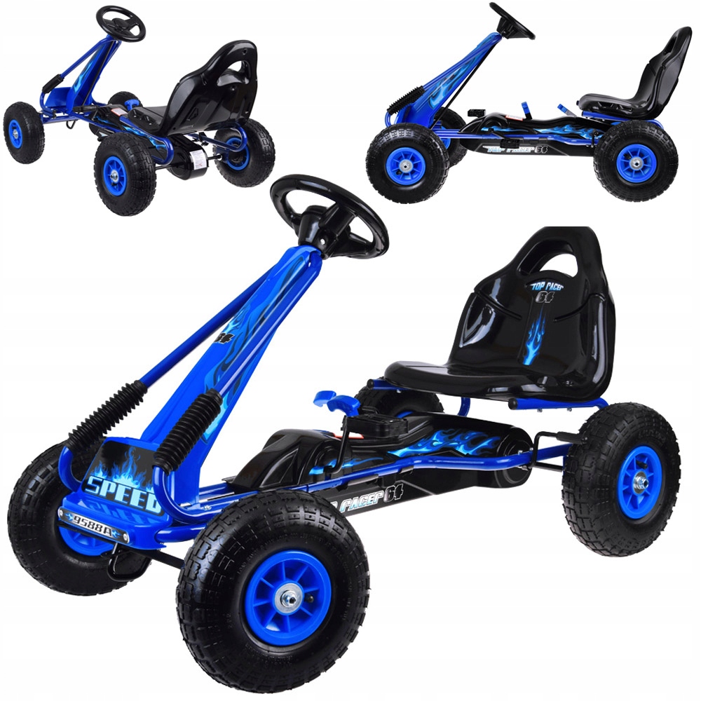 Duży gokart na pedały regulowane siedzisko pompowane koła SP0839