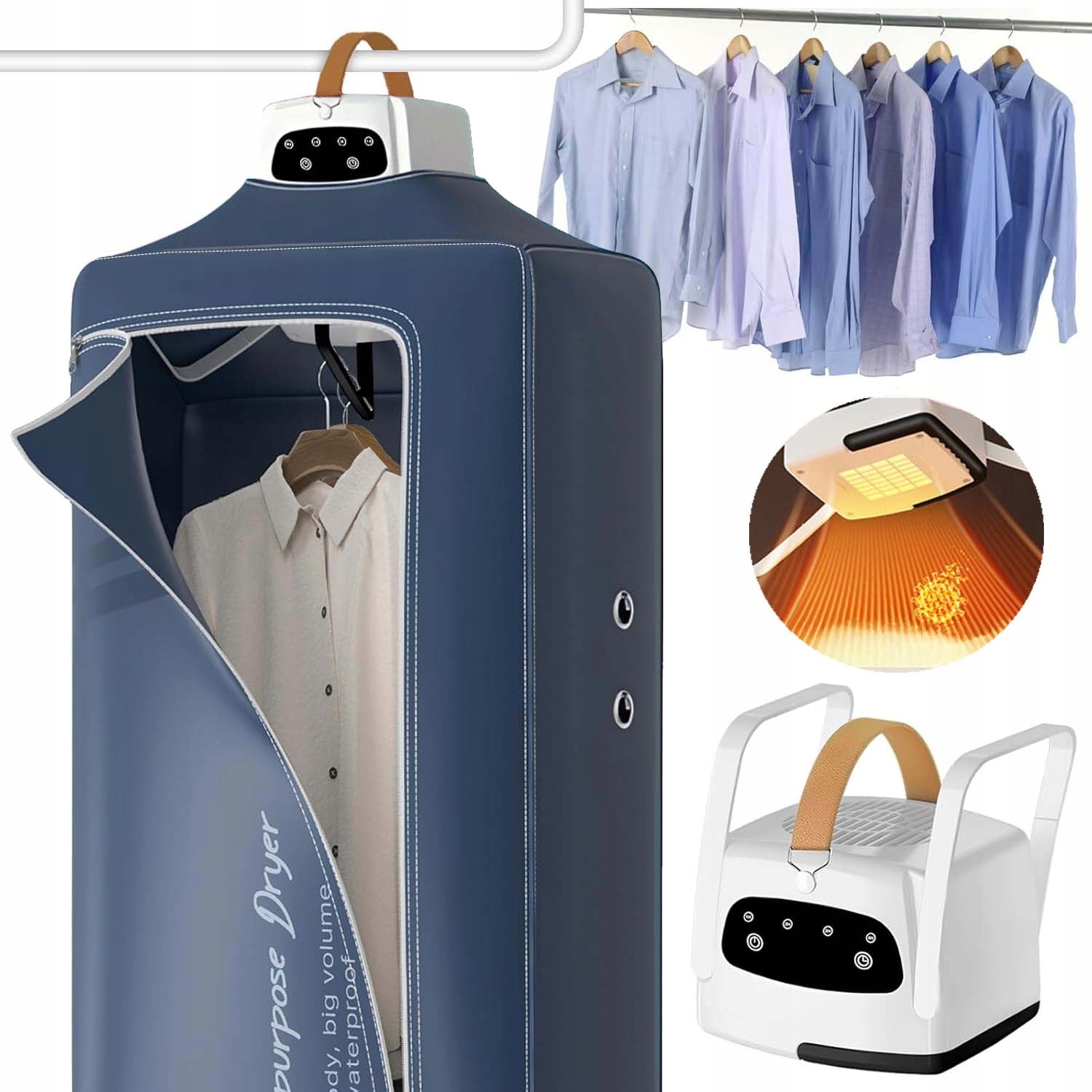 Levně Sušák Na Prádlo 600W Skládací Elektrická Cestovní S Časovačem 1-4 Hodiny