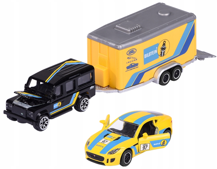 

Majorette Land Rover Defender Przyczepa Jaguar F