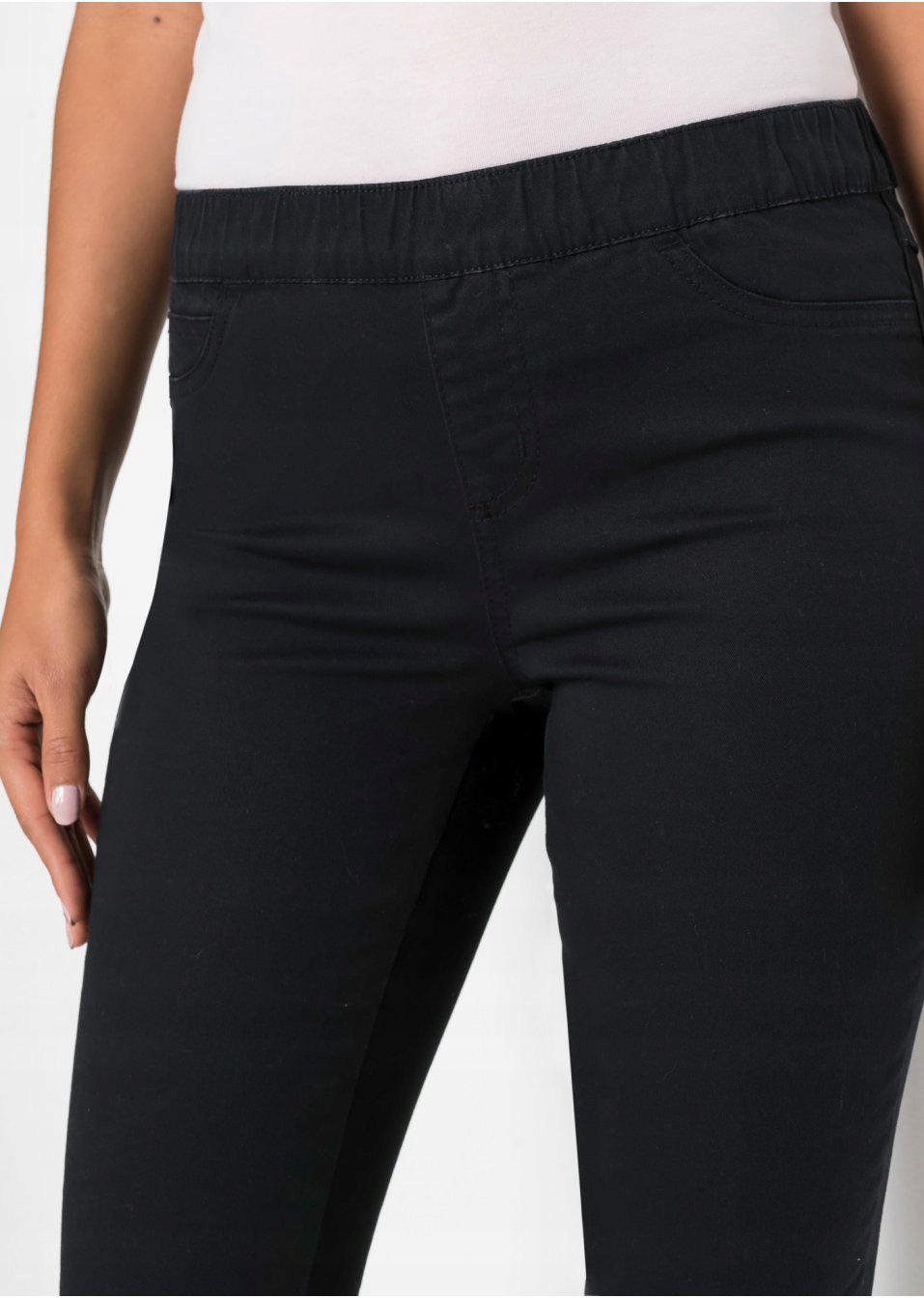 JEGGINSY CZARNE DAMSKIE BONPRIX 38 Wzór dominujący bez wzoru