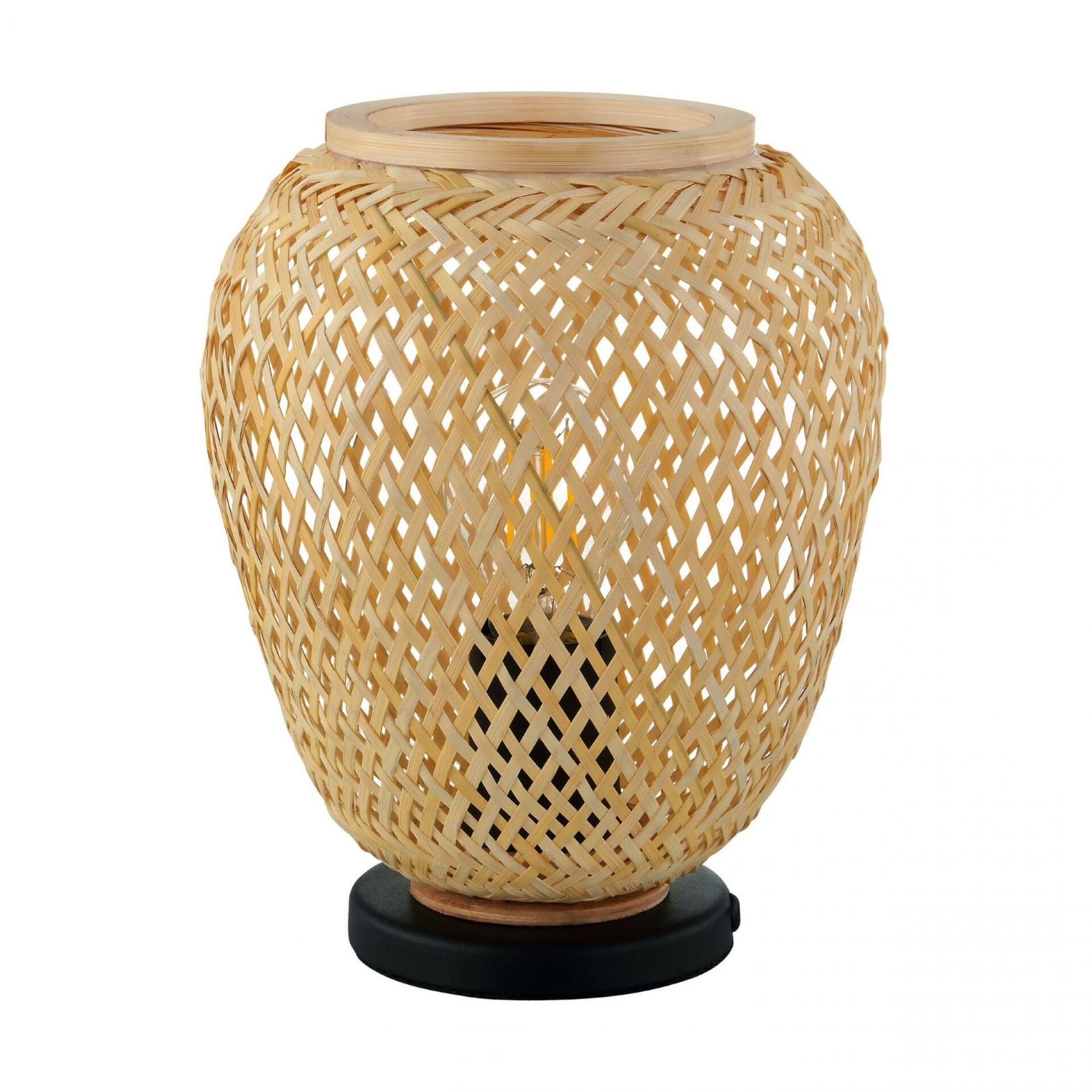 Stolové svietidlo Eglo Dembleby E27 čierna/drevo 40W 200mm