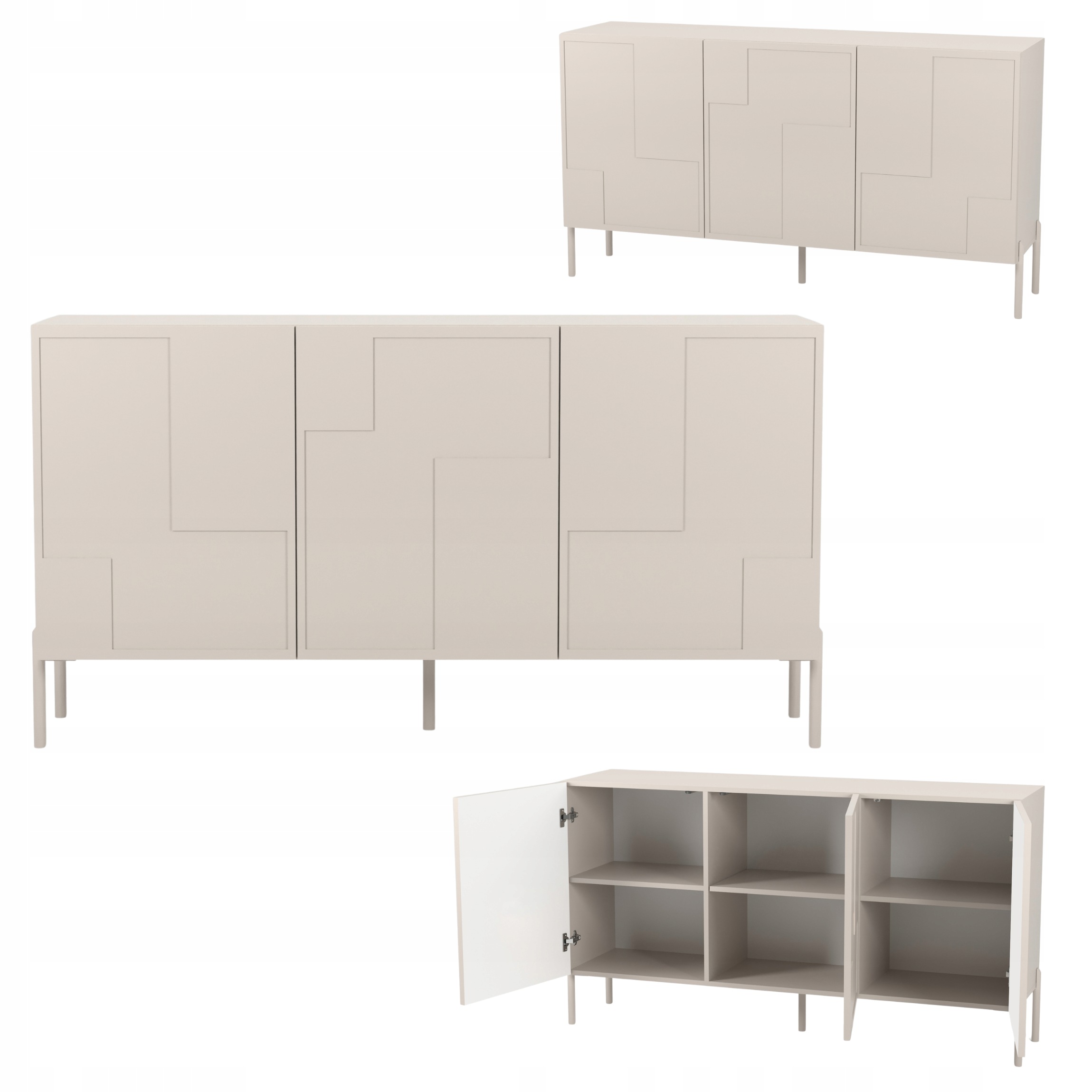 Komoda do Salonu 3-Drzwiowa Kaszmir Mdf Push to Opern Modern Sinora Royla