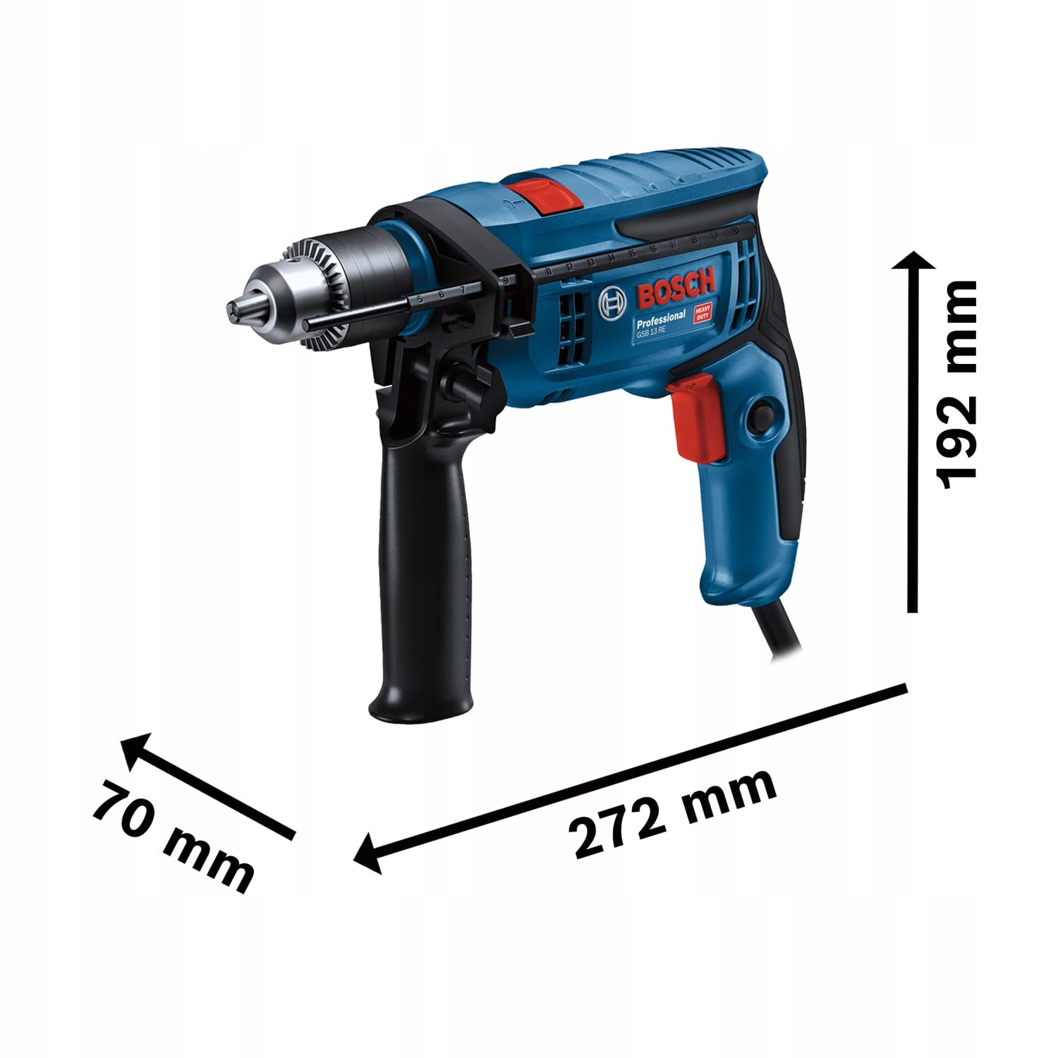 BOSCH Professional GSB 13 RE 600W Wiertarka Udarowa z Głębokościomierzem — miniatura 2