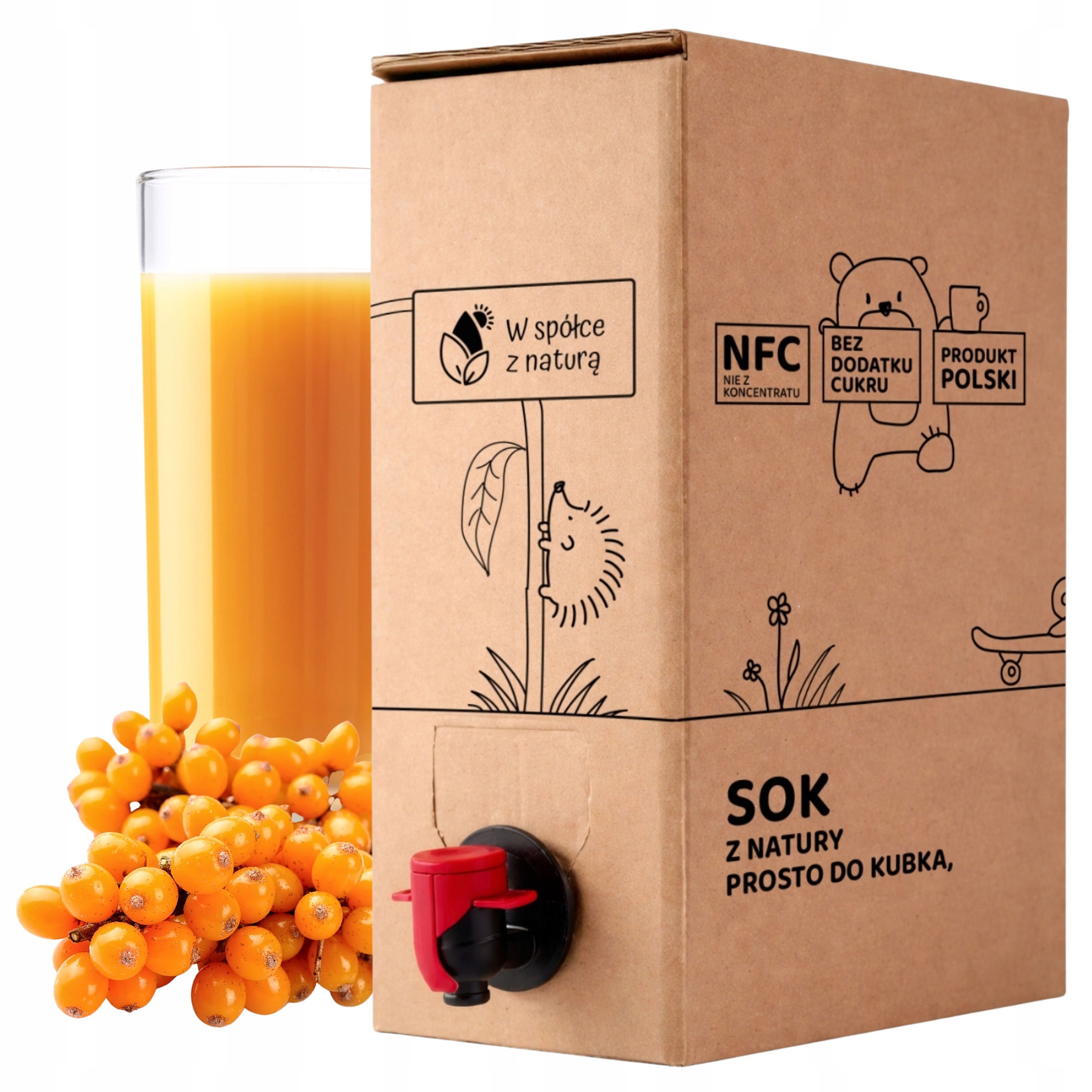 Sok z Rokitnika Tłoczony 5L Sok Naturalny Nfc Rokitnik 100% Bez Dodatków