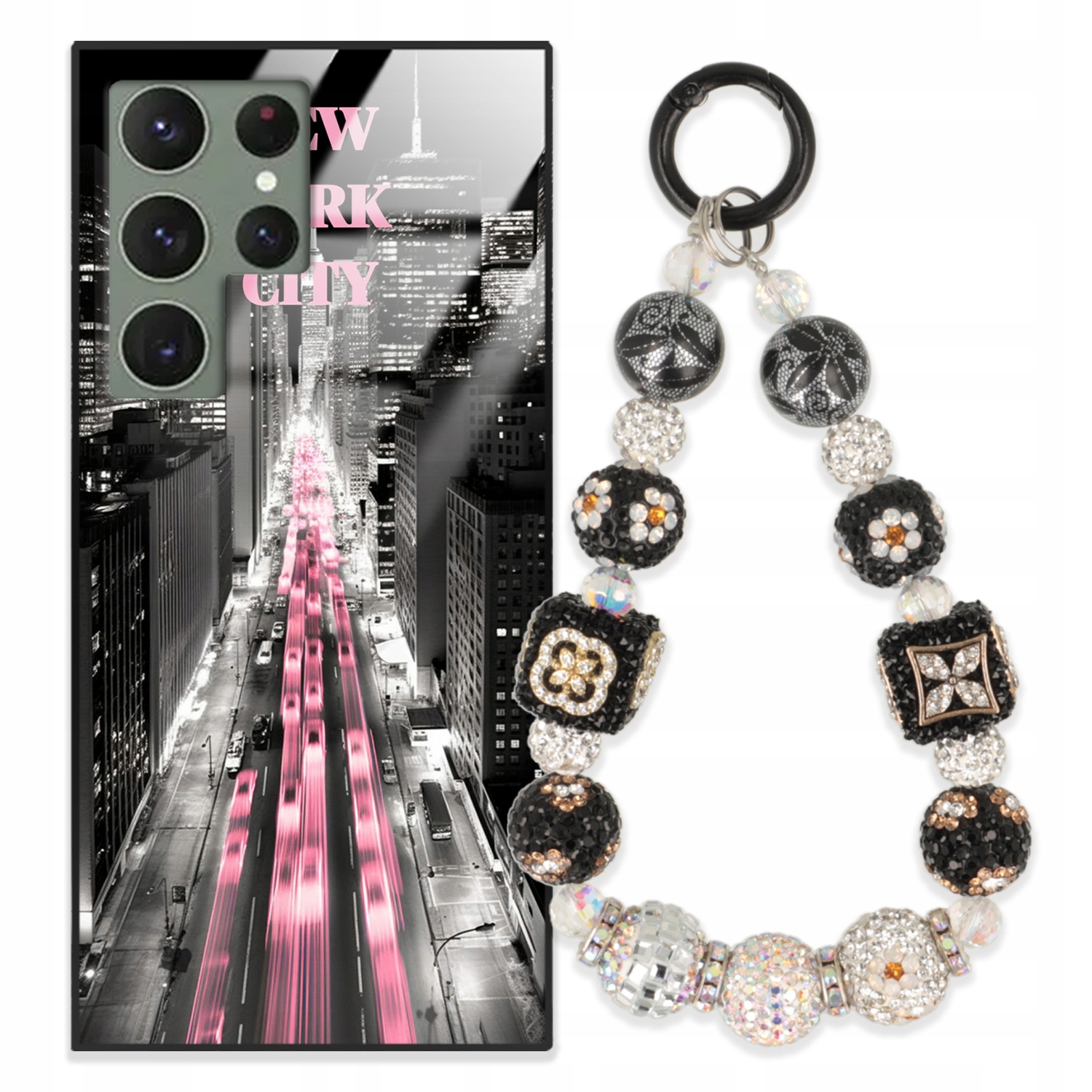 Puzdro Pre Samsung S23 Ultra Glass Kľúčenka Elegantné Prémiové Puzdro