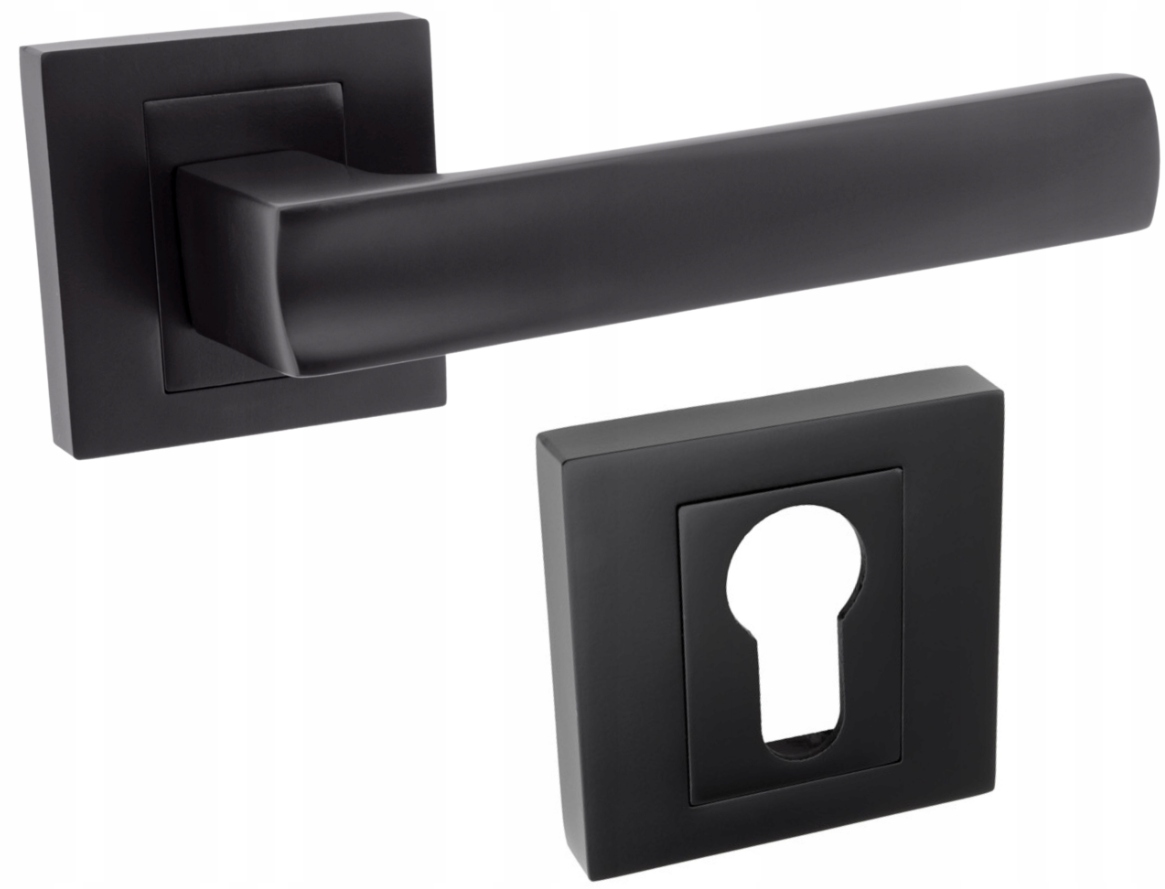 Klika Pro Vnitřní Dveře, Štítek Na Vložku, Černá Matná