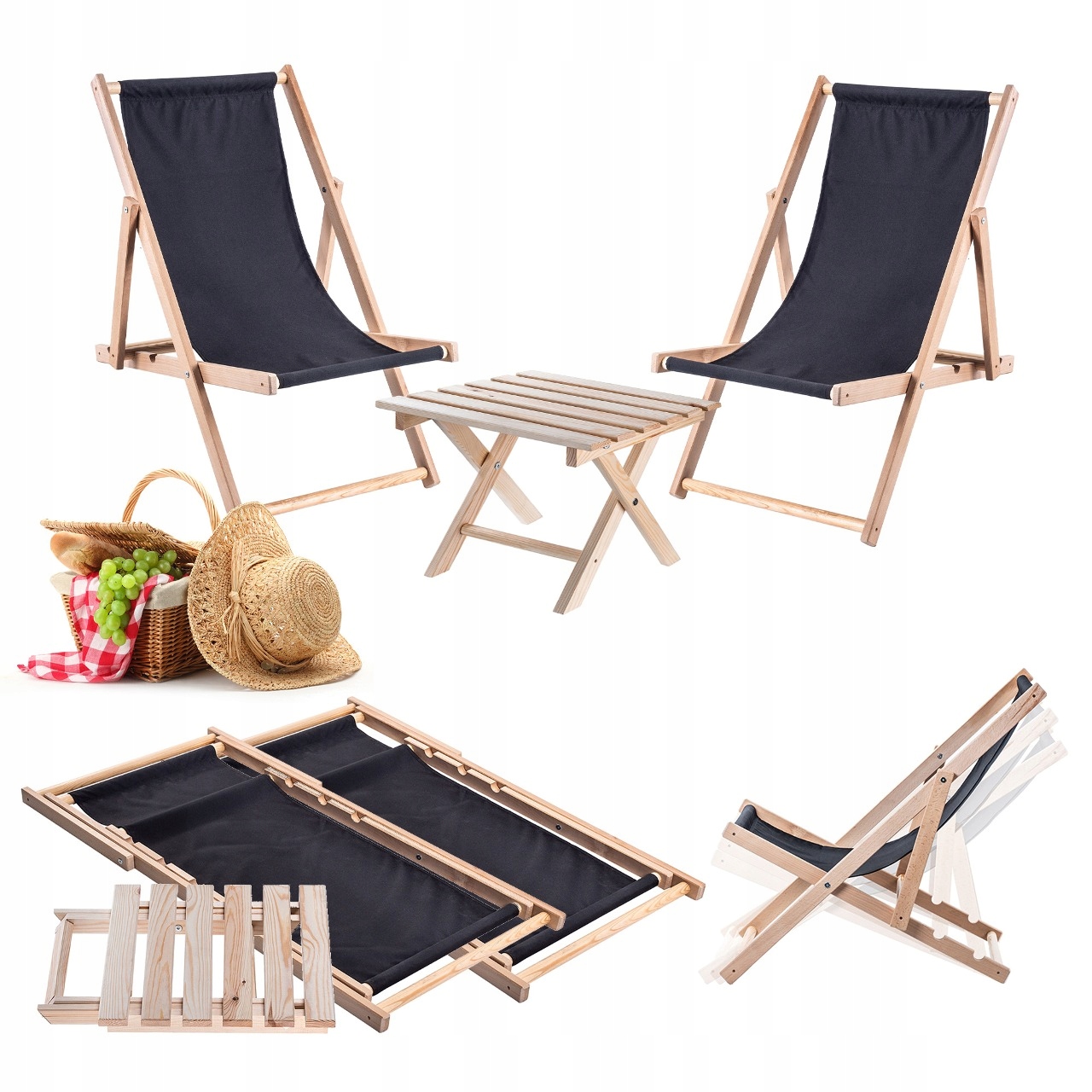 Ležadlo Skladacie Lehátko 2ks Stolík Poľský Výrobca