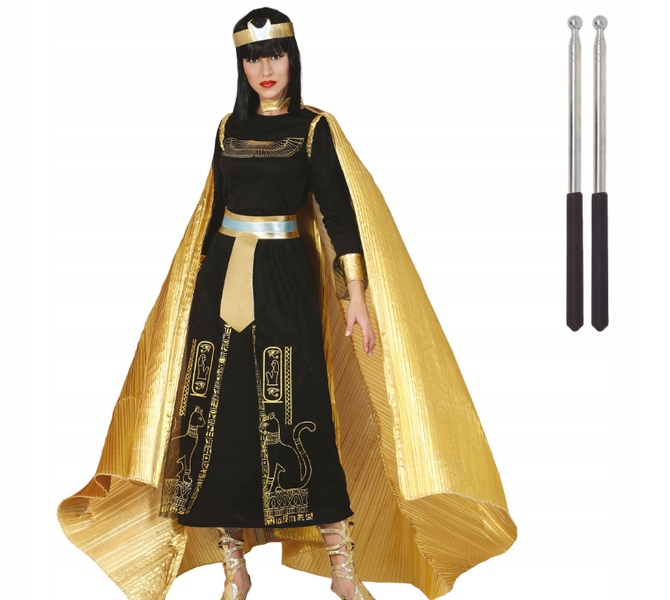 Zlatá Plisovaná Plášť Kleopatry Kleopatra 285 X 135 CM Doplněk Karneval