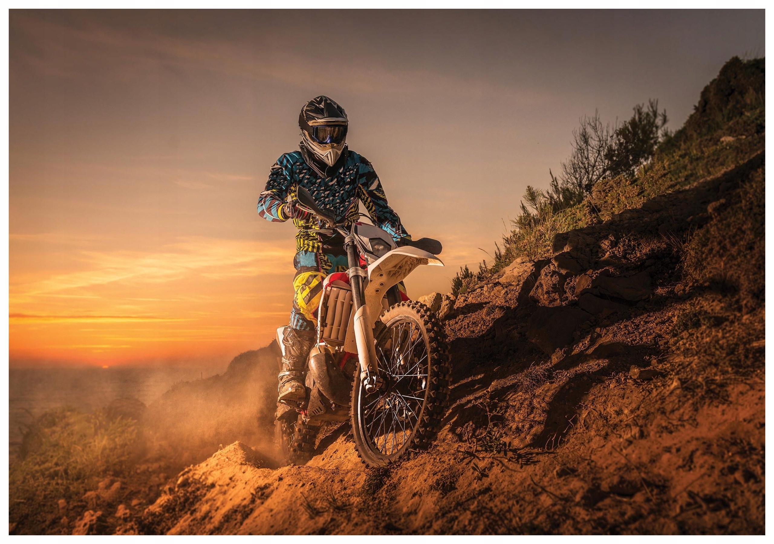 Fototapeta flizelina Motocykl Západ Slunce Extrémní jízda 350x250 lepidlo