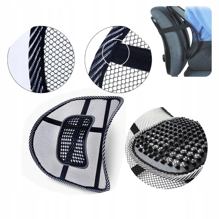 PODUSZKA ORTOPEDYCZNA DO KRZESŁA LĘDŹWIOWA PRACA BIUROWA DOM BÓL PLECÓW Cechy dodatkowe antyalergiczna do samochodu