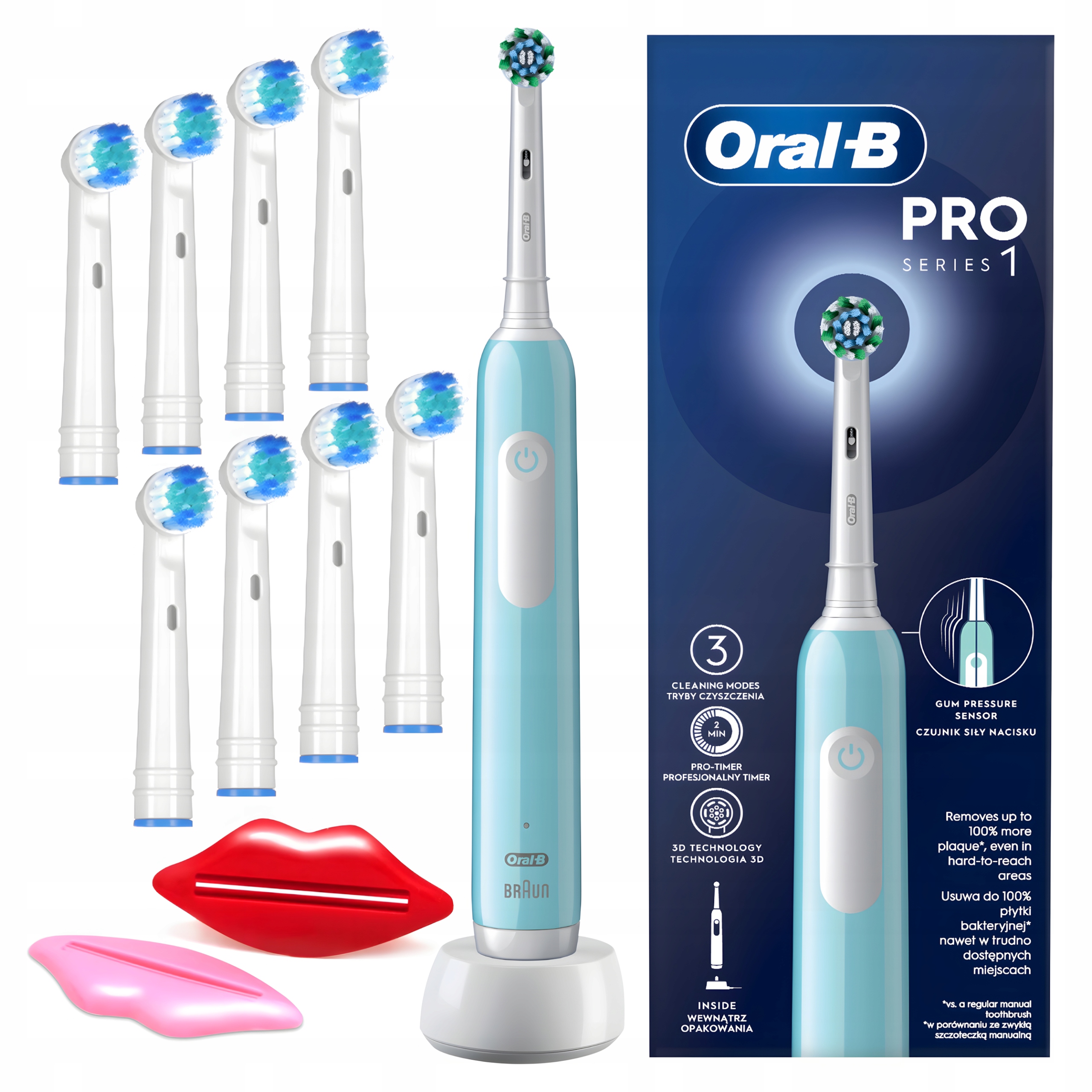 Zestaw, Szczoteczka Elektryczna do Zębów Oral-B Pro Series 1 Niebieska