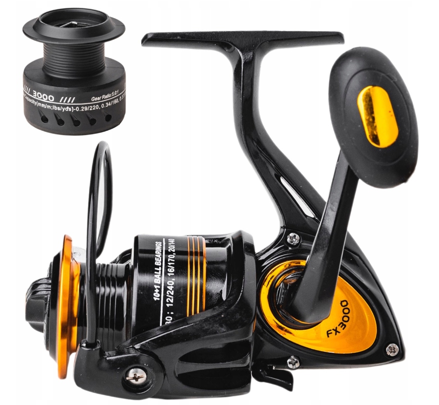 KOŁOWROTEK FX2000 WOLNY BIEG 11 ŁOŻYSK bb SPŁAWIK SPINNING METALOWY FL