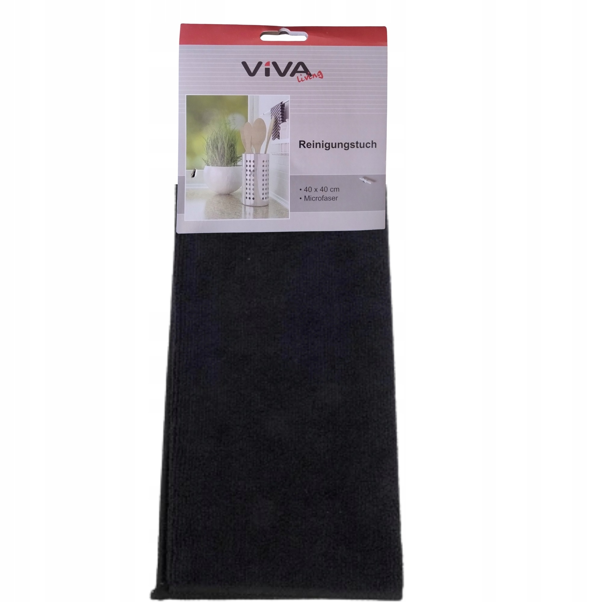 Ścierka mikrofibra Viva czarna 40x40cm Uniwersalna Wysoka chłonność