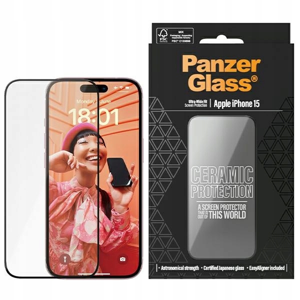 Keramické sklo PanzerGlass pre Apple iPhone 15 Ultra-Wide-Fit