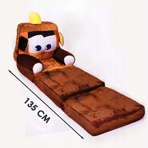 FOTEL DZIECKA BRĄZOWA PUFA Z PLUSZU ZŁOMEK 5W1 Stan opakowania oryginalne