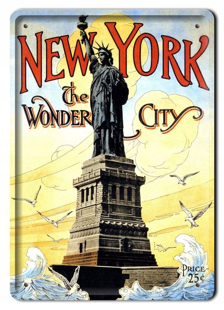 New York Metalowy Szyld Plakat Retro #07501