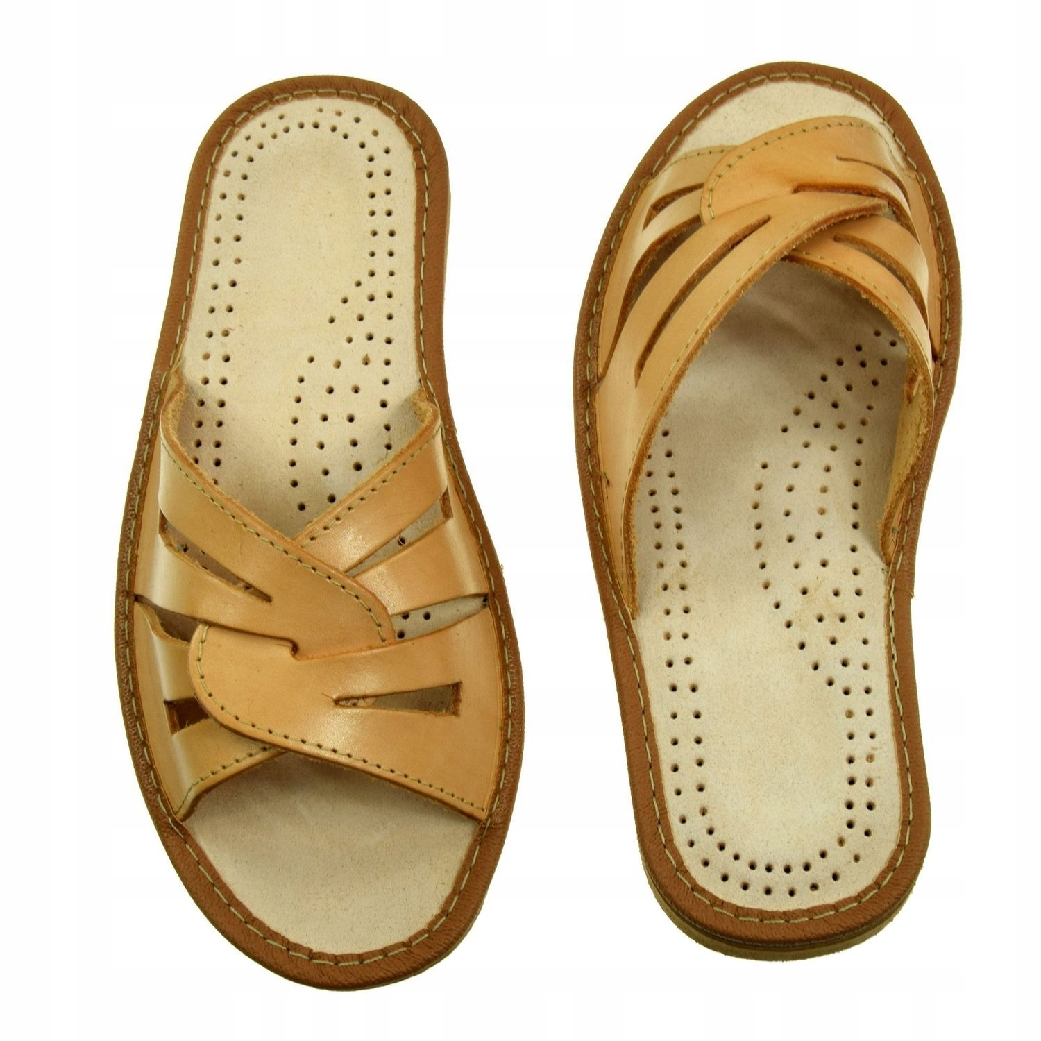 

Góralskie pantofle damskie Klapki skórzane Kapcie