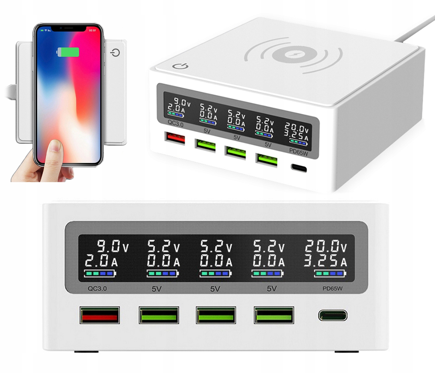 

Szybka Ładowarka Bezprzewodowa Zasilacz 130W Usb C