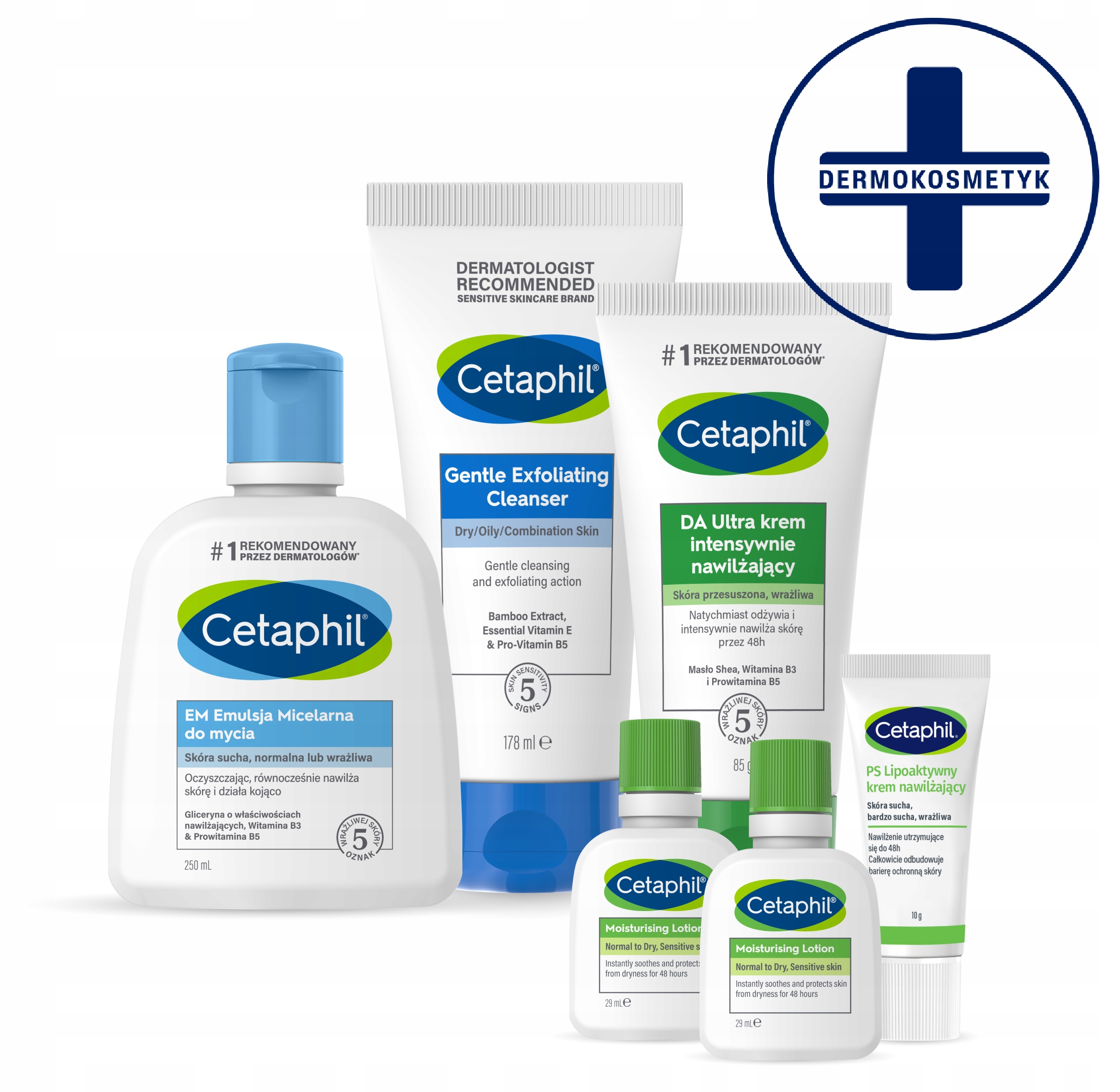 Zestaw Cetaphil Em Emulsja 250, Żel, Da Ultra Krem mini MD Ps