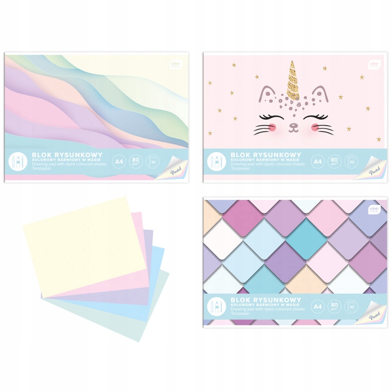 BLOK RYSUNKOWY KOLOR A4/10 PASTEL Kolor Wielokolorowy
