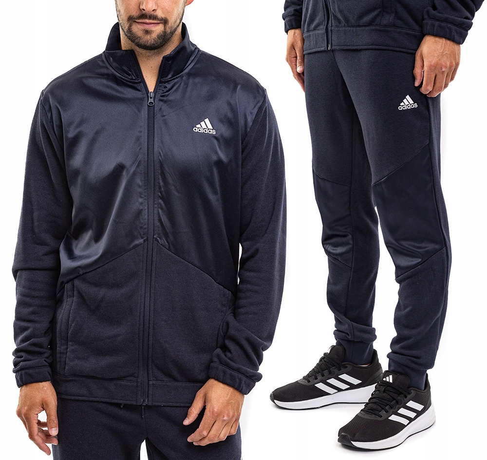 Adidas pánské tepláky Satin French Terry Track Suit modré velikost S