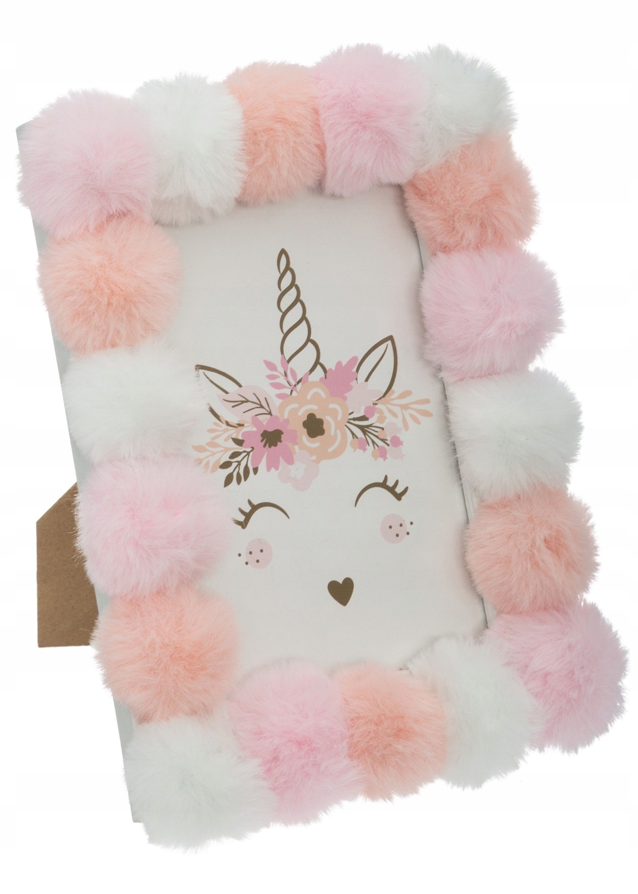 Ramka na zdjęcia zdjęcie JEDNOROŻEC różowe pompony