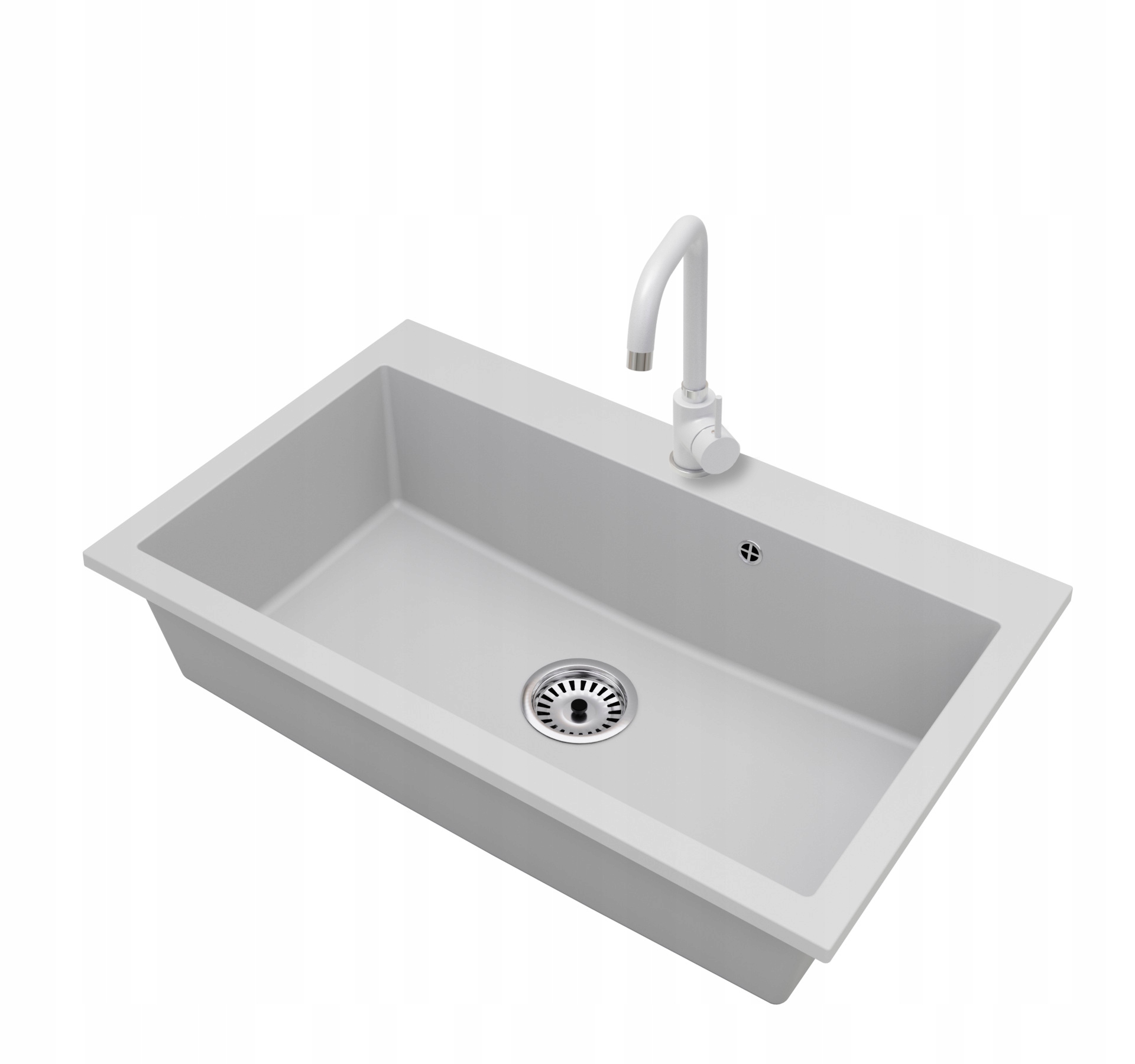 Kuchyňský granitový dřez Jednokomorový Elite 80 Baterie Sifon Chrom