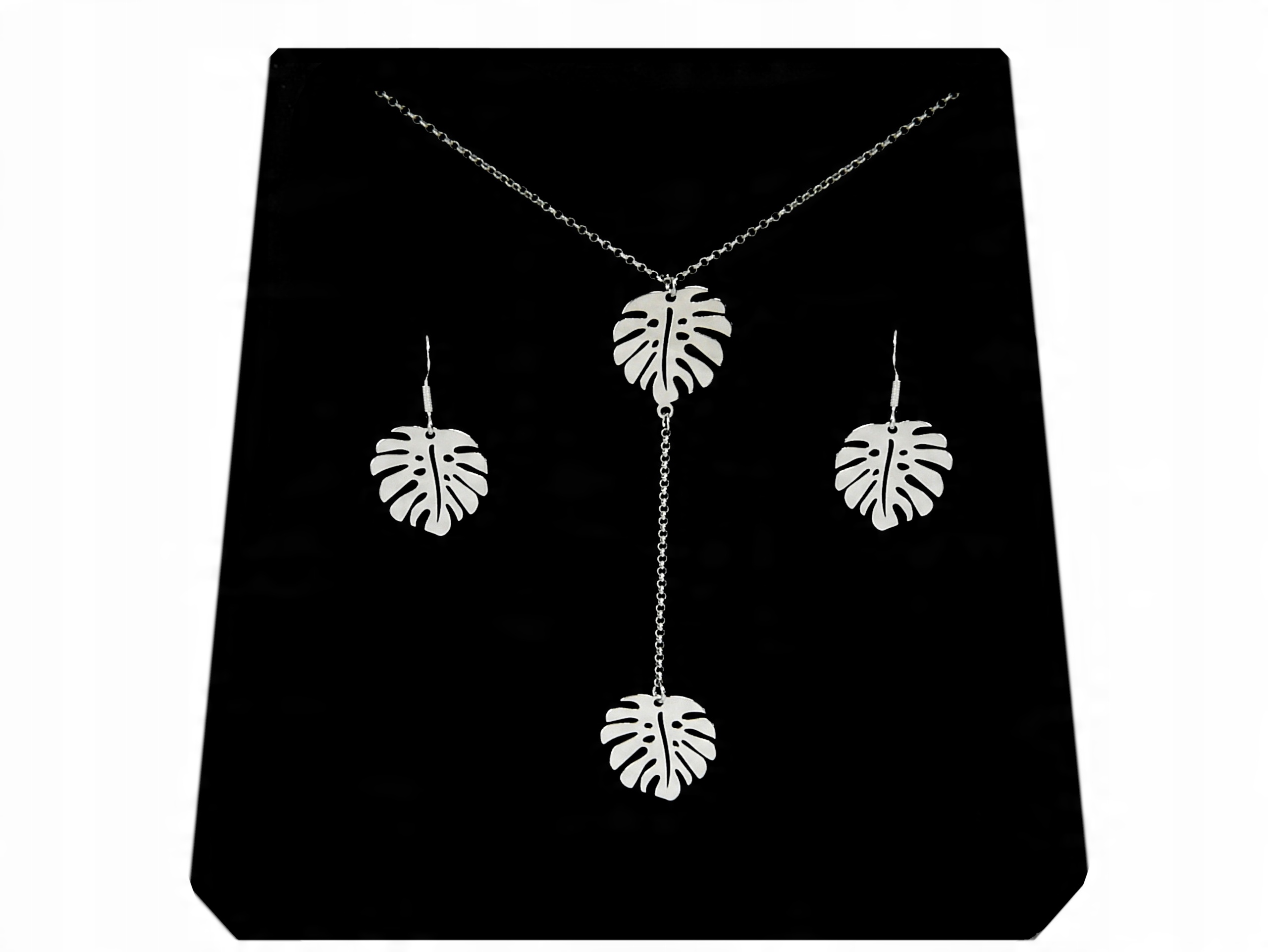 

Komplet Liść Monstery Monstera srebro 925