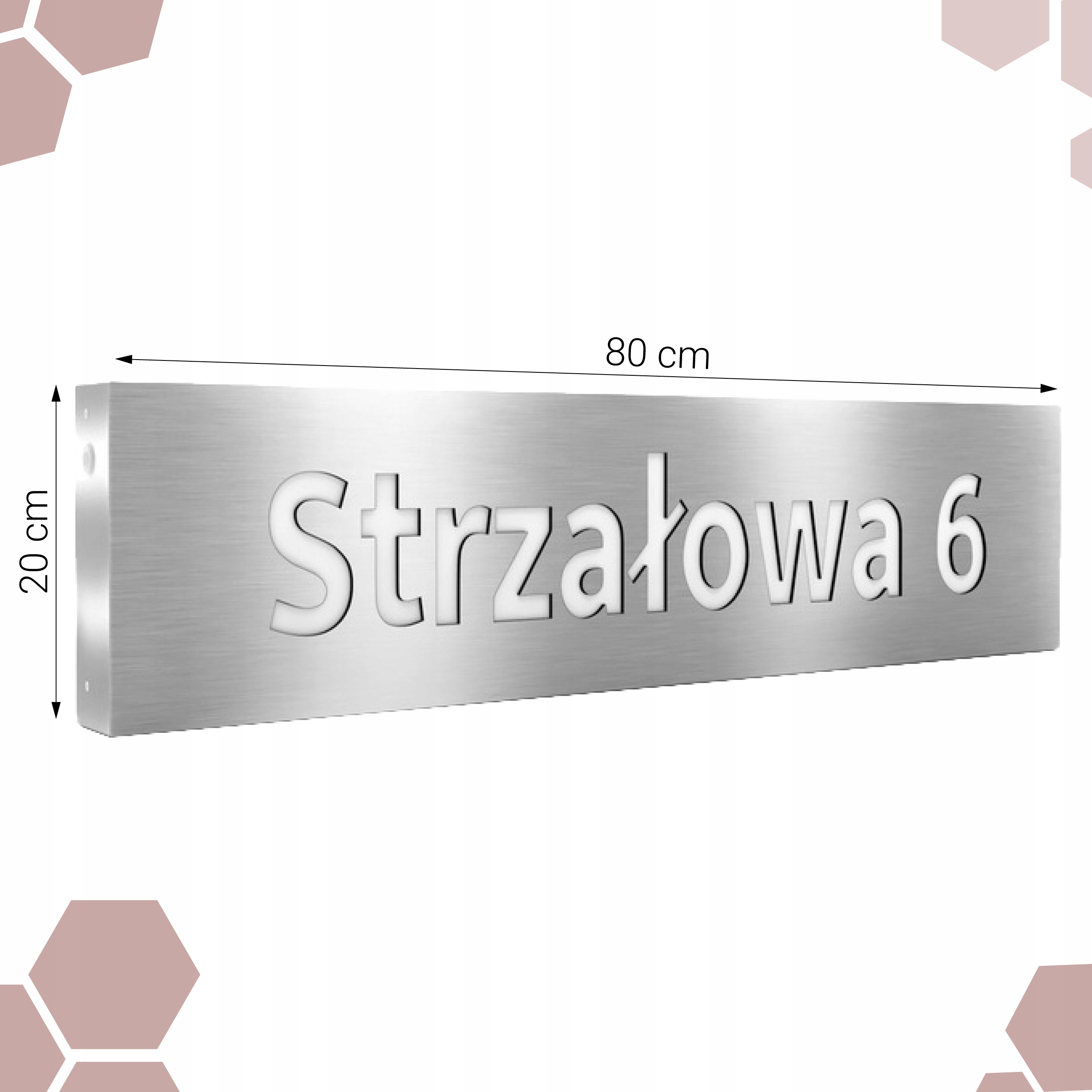 Podświetlany numer domu LED 20x80 KOLORY Marka Cosy Planet