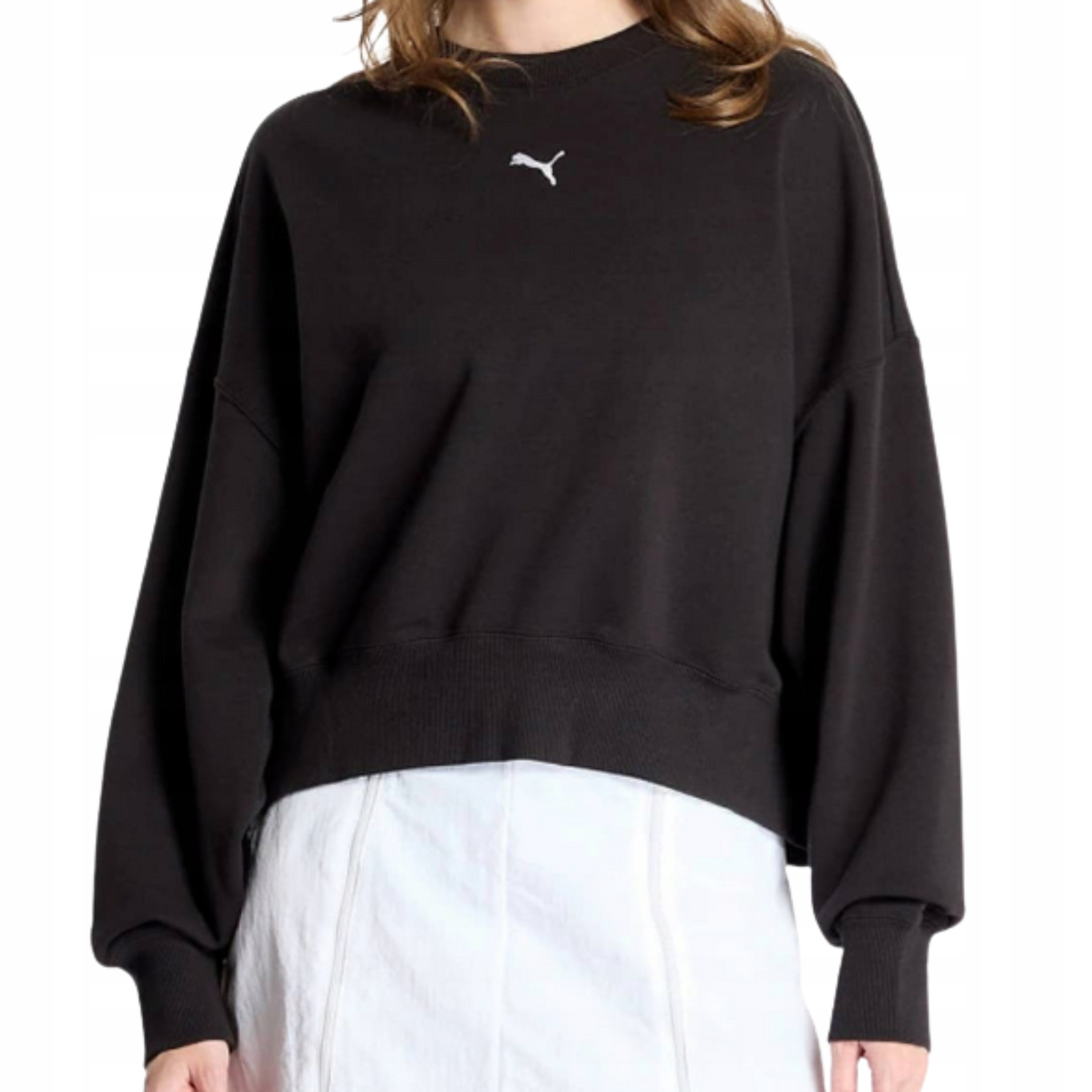 Dámská Mikina Puma Wardrobe Ess Oversize, černá bavlna, 629748 01, vel. Xs