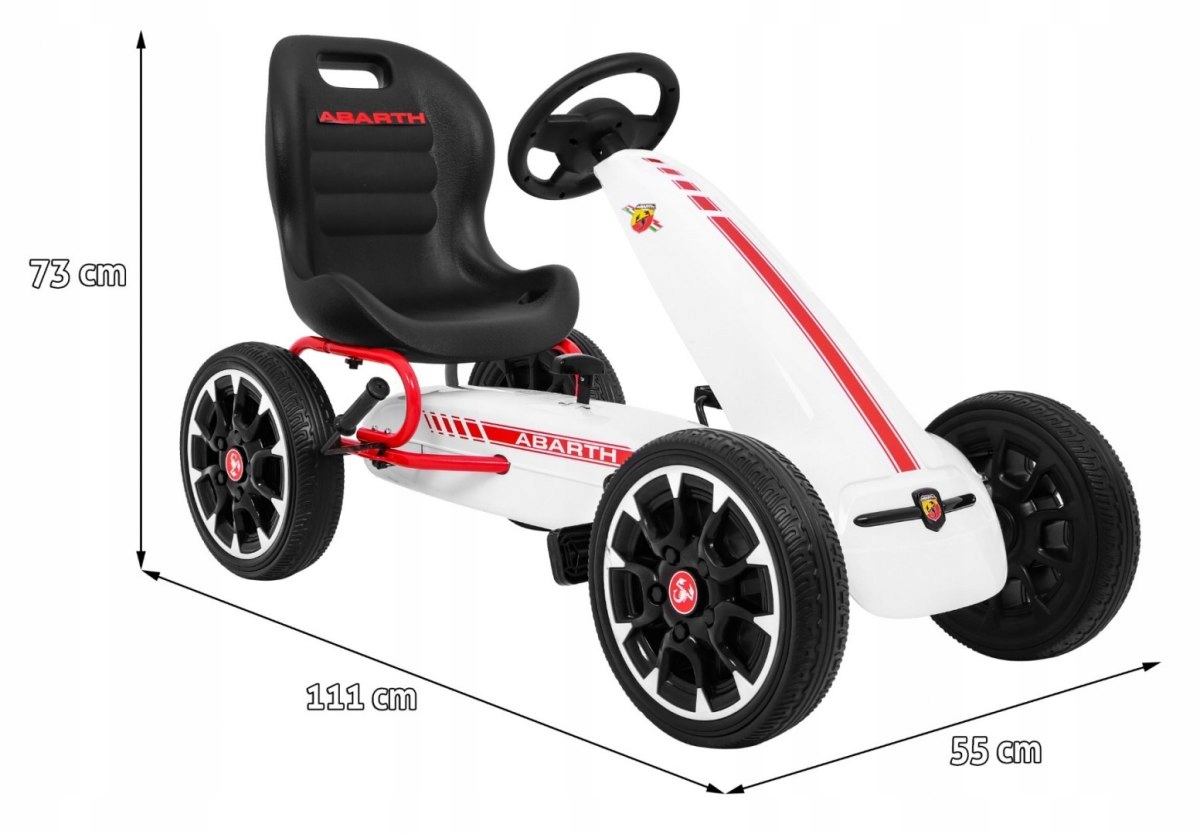 GOKART NA PEDAŁY ABARTH LICENCJA EVA Hamulec Szerokość pojazdu 55 cm